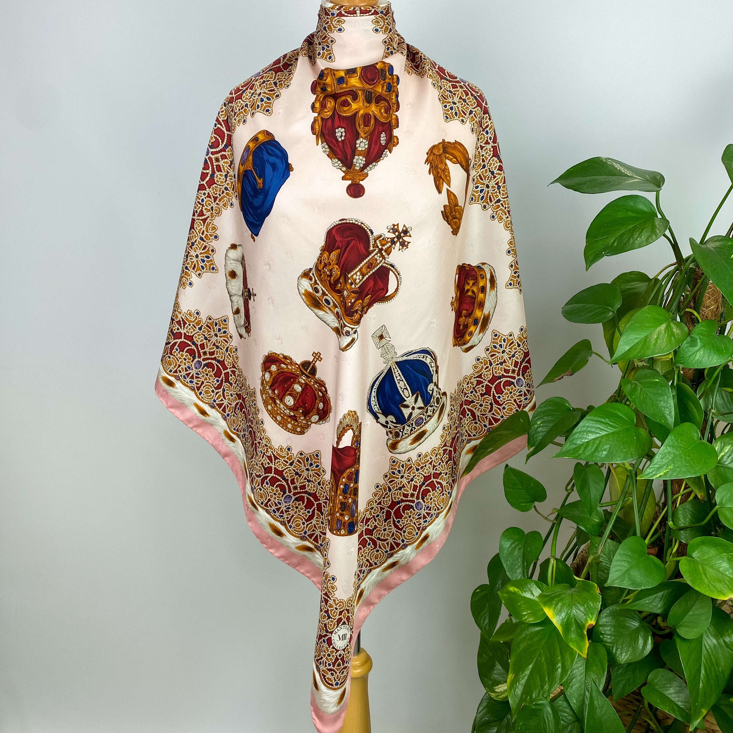 Mantero Crown Design Silk Scarf
