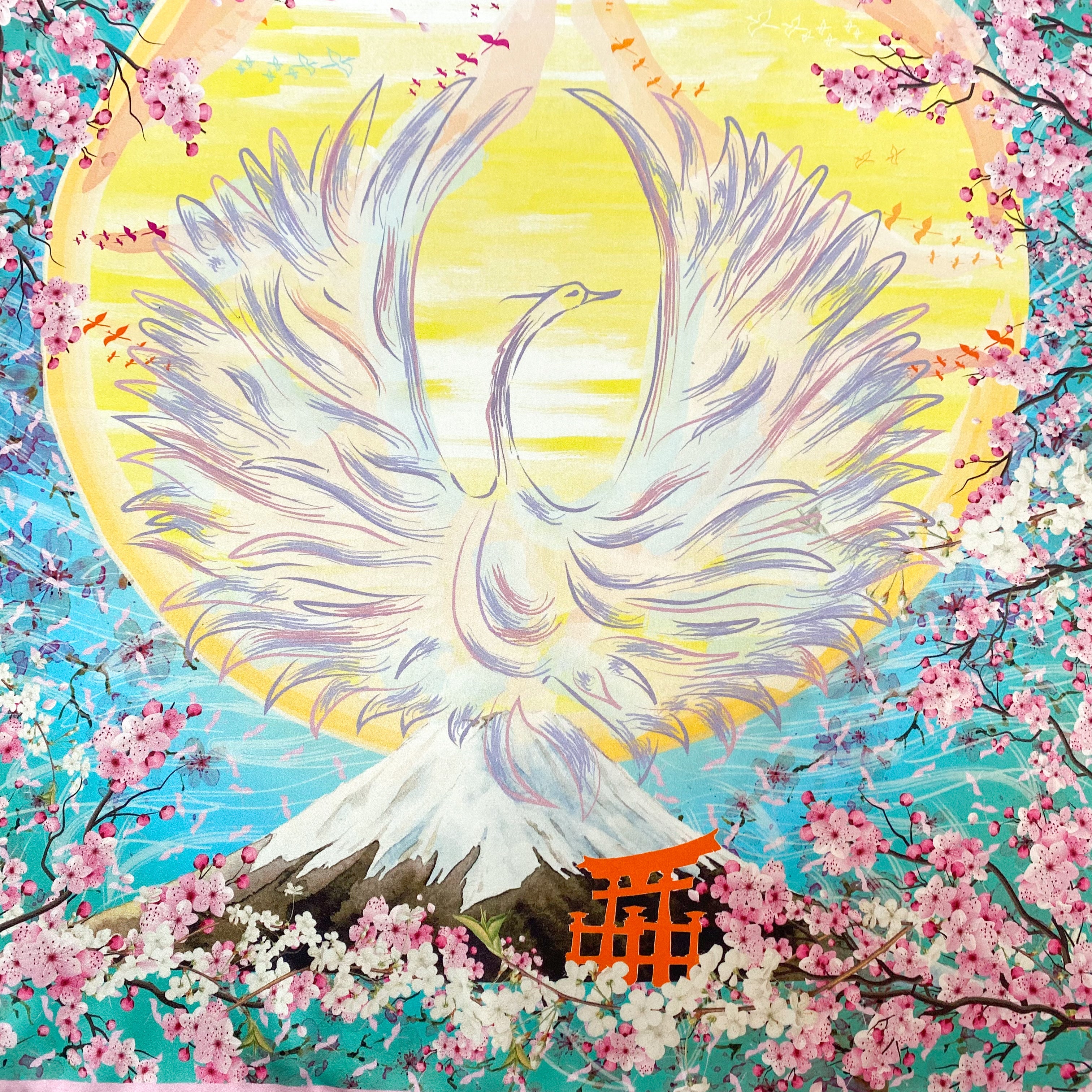 Modern Japanese Design Silk Scarf