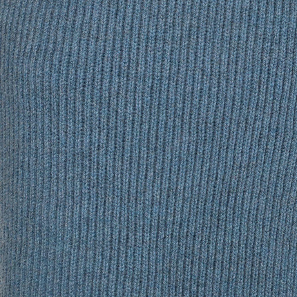 Brand New Scottish Duck Egg Blue Rib Cashmere Scarf