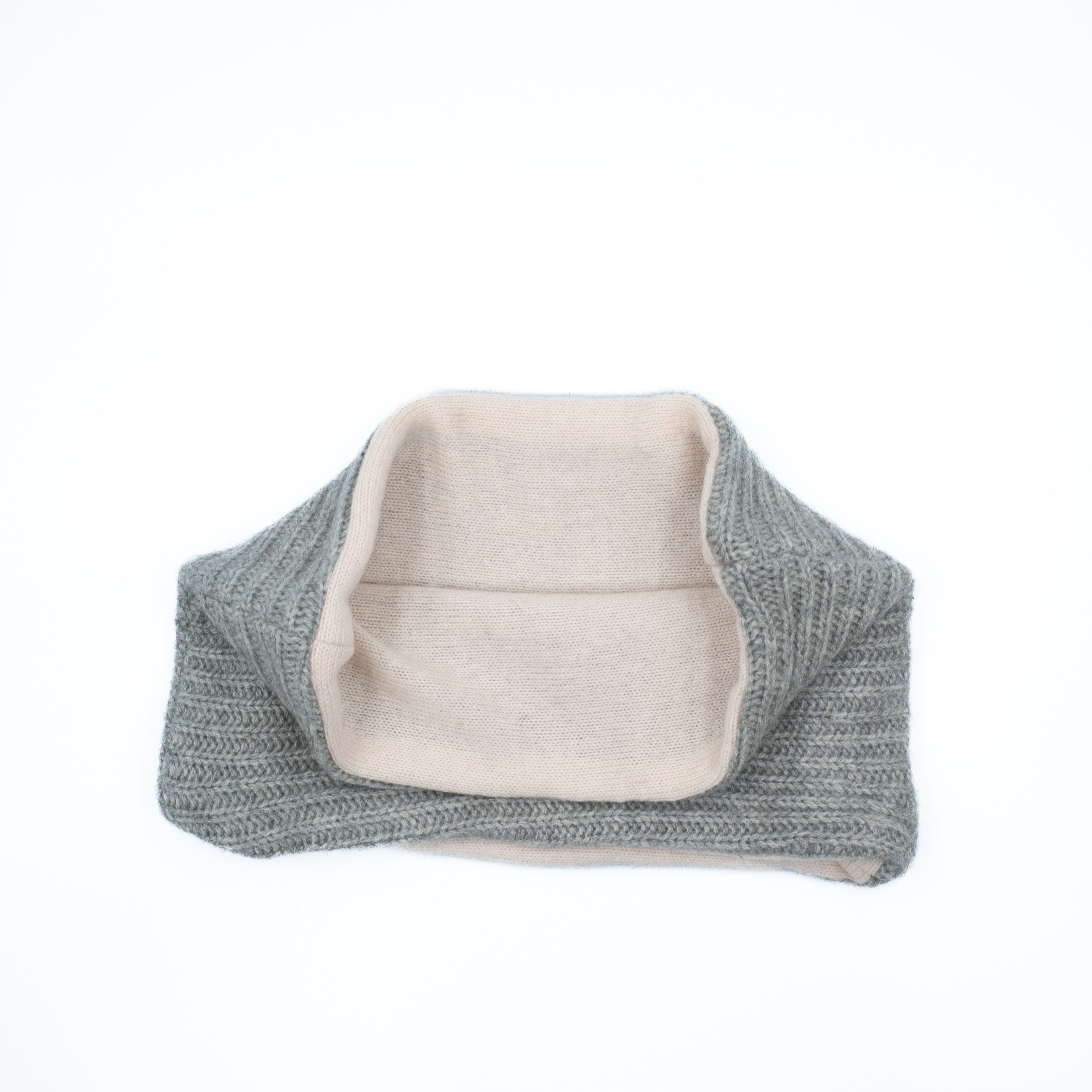 Chunky Smoke Grey and Baby Pink Neck Warmer