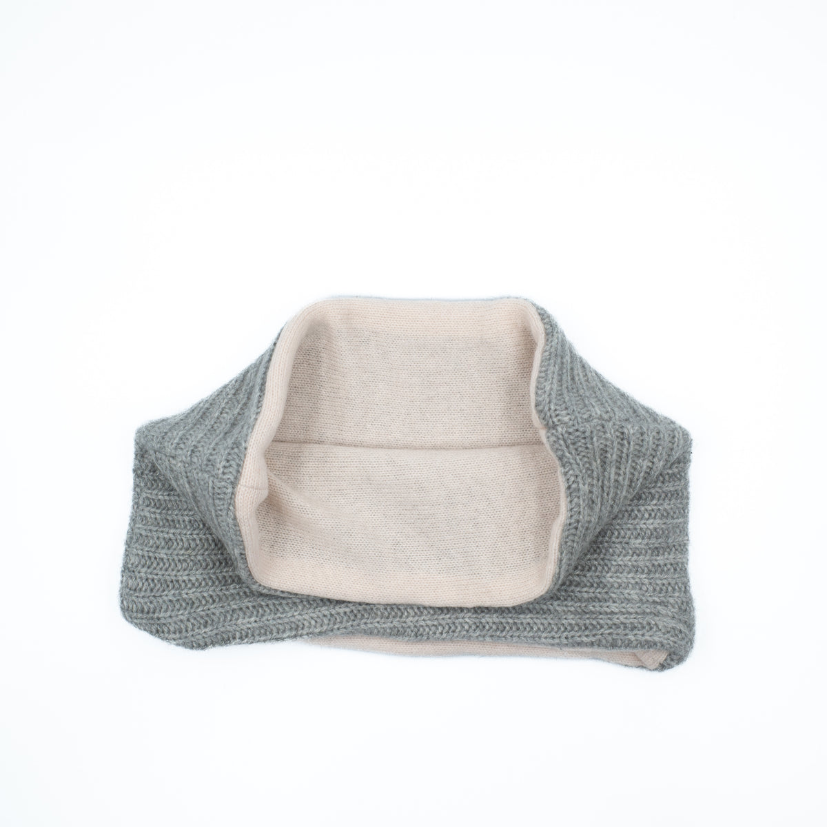 Chunky Smoke Grey and Baby Pink Neck Warmer