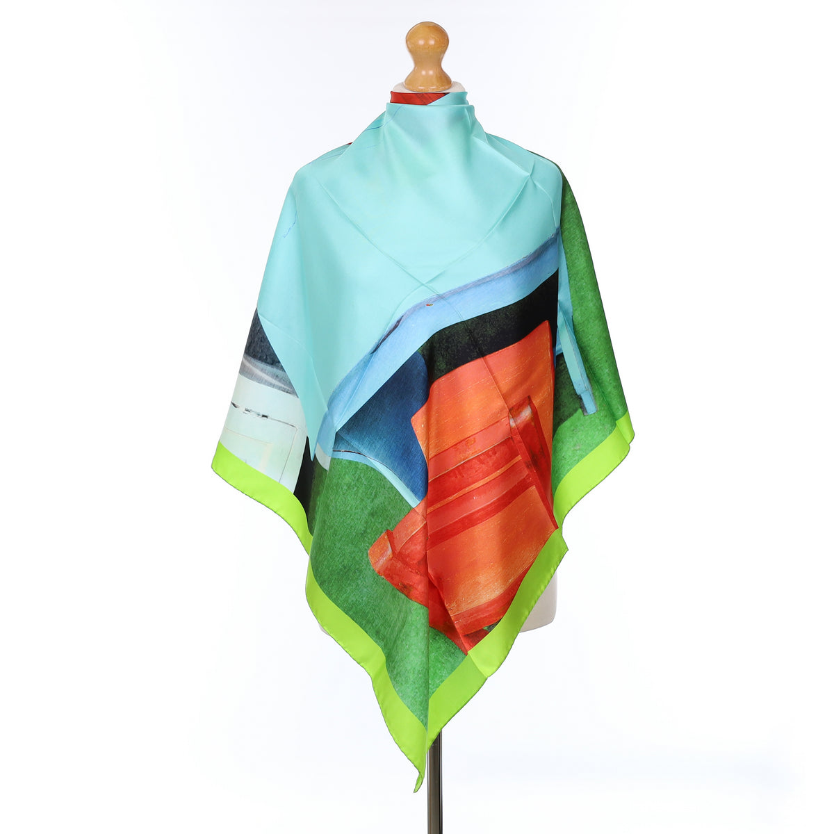 Colourful Table And Chair Scene Silk Scarf