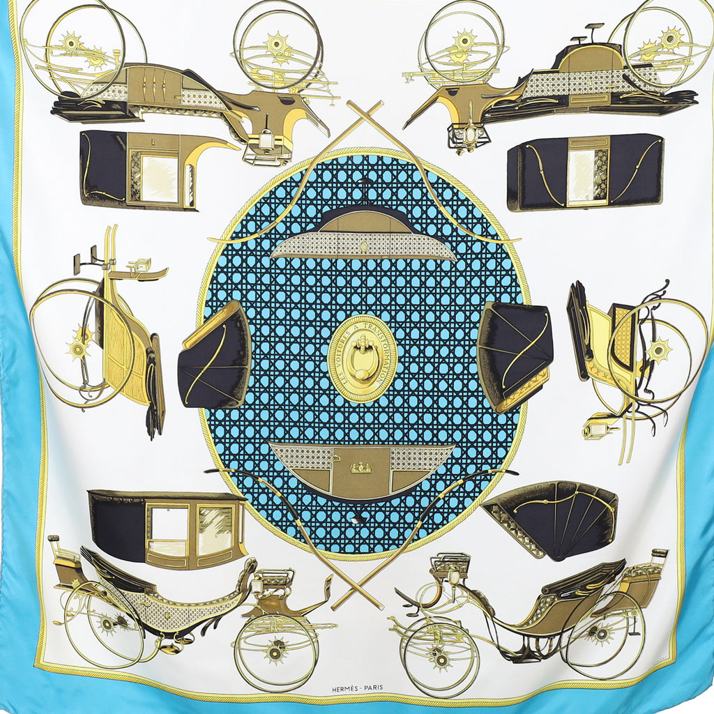 Hermès Les Voitures a Transformation Silk Scarf