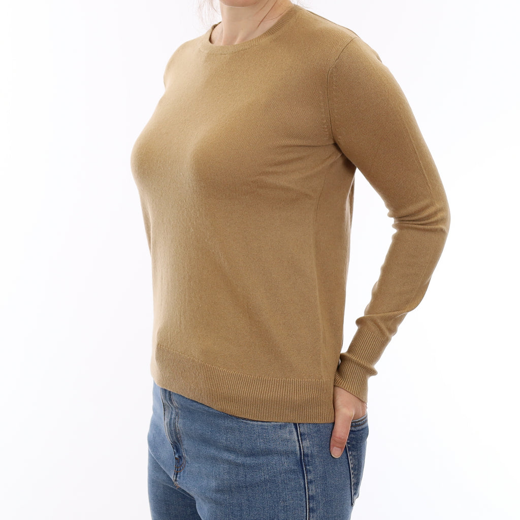 Everlane Camel Brown Cashmere Crew Neck Jumper Small