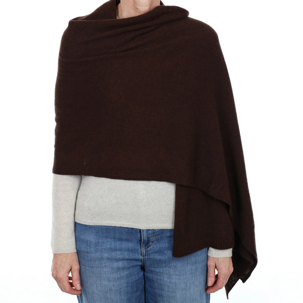 Brand New Chocolate Brown Recycled Cashmere Wrap