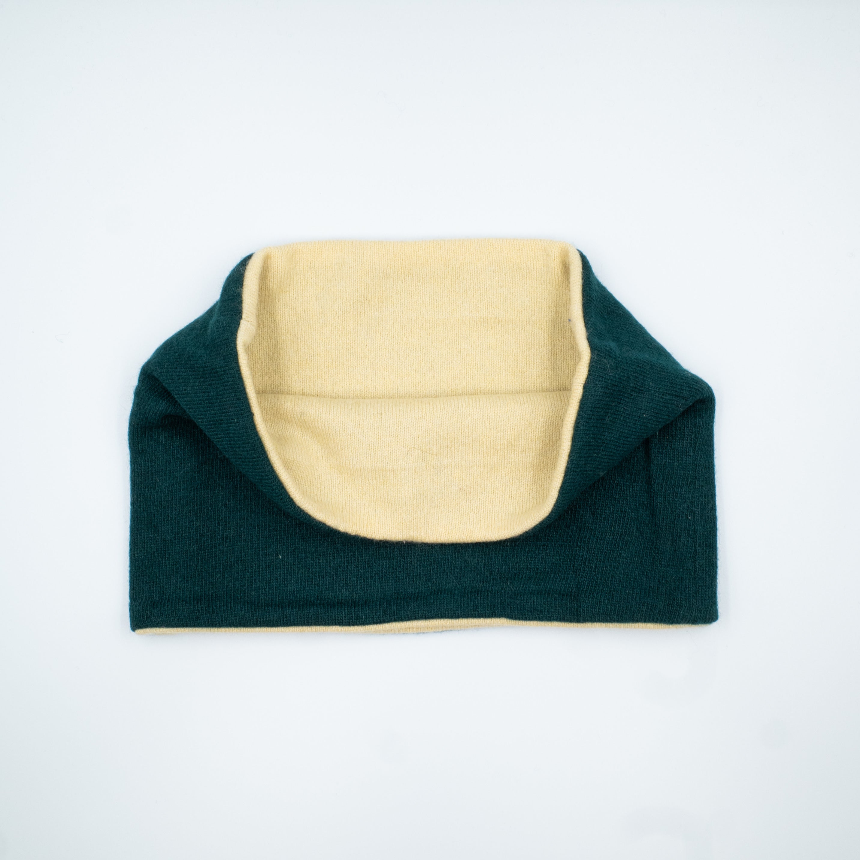 Men’s Bottle Green and Primrose Yellow Cashmere Neck Warmer