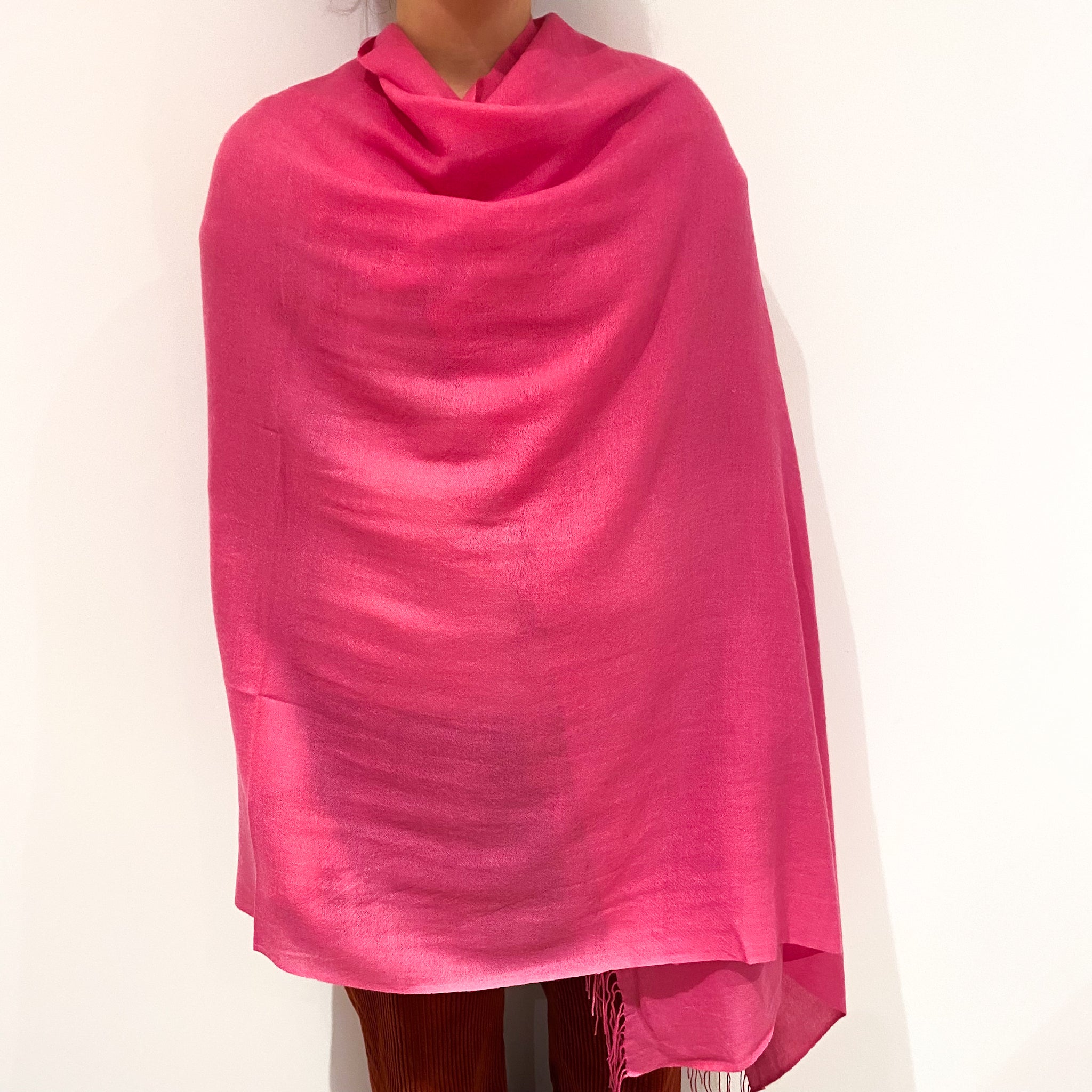 Brand New Rose Pink Cashmere Pashmina Scarf