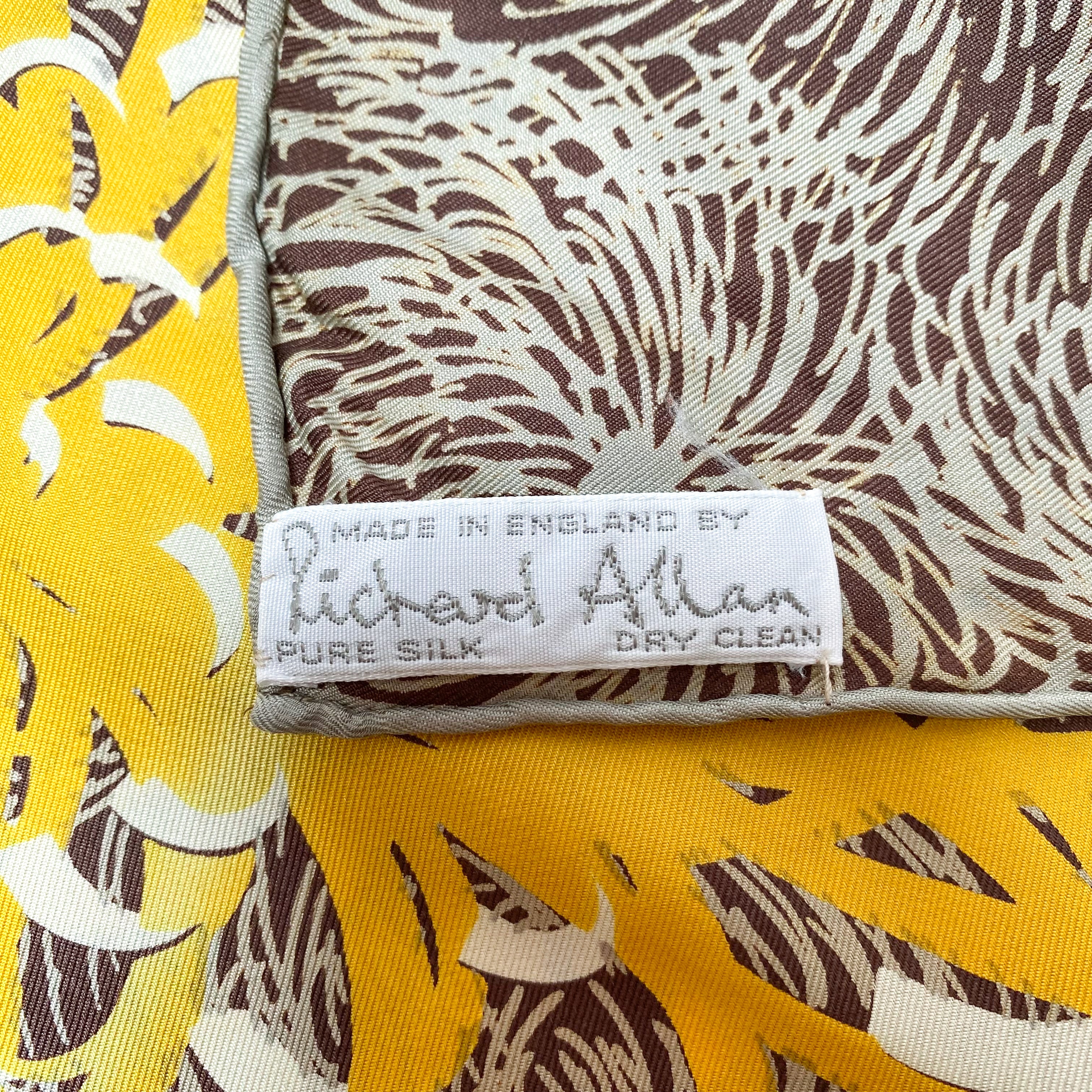 1970s Richard Allan Vintage Silk Scarf