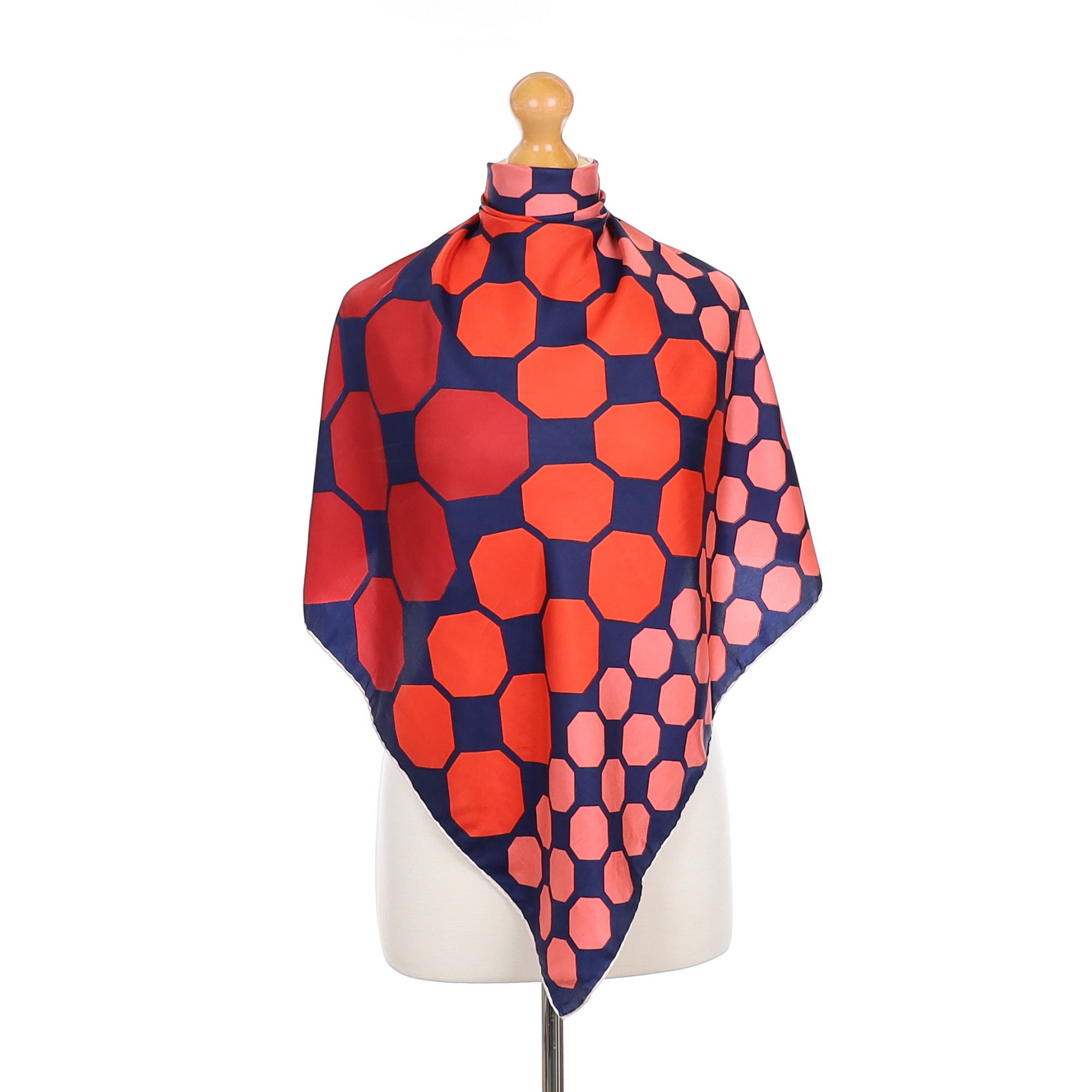 1970’s Octagon Pattern Vintage Silk Scarf