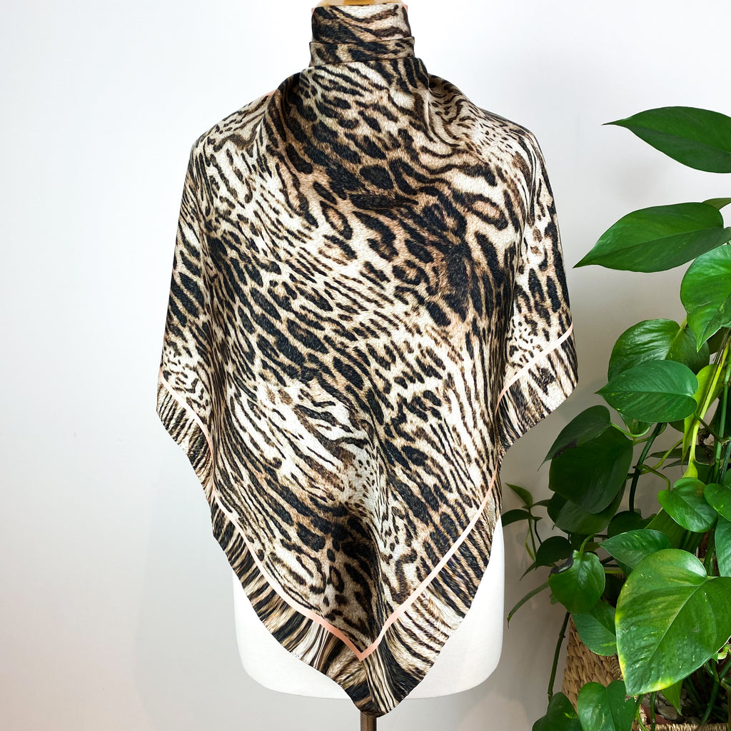 Marc Cain Animal Print Designer Silk Scarf