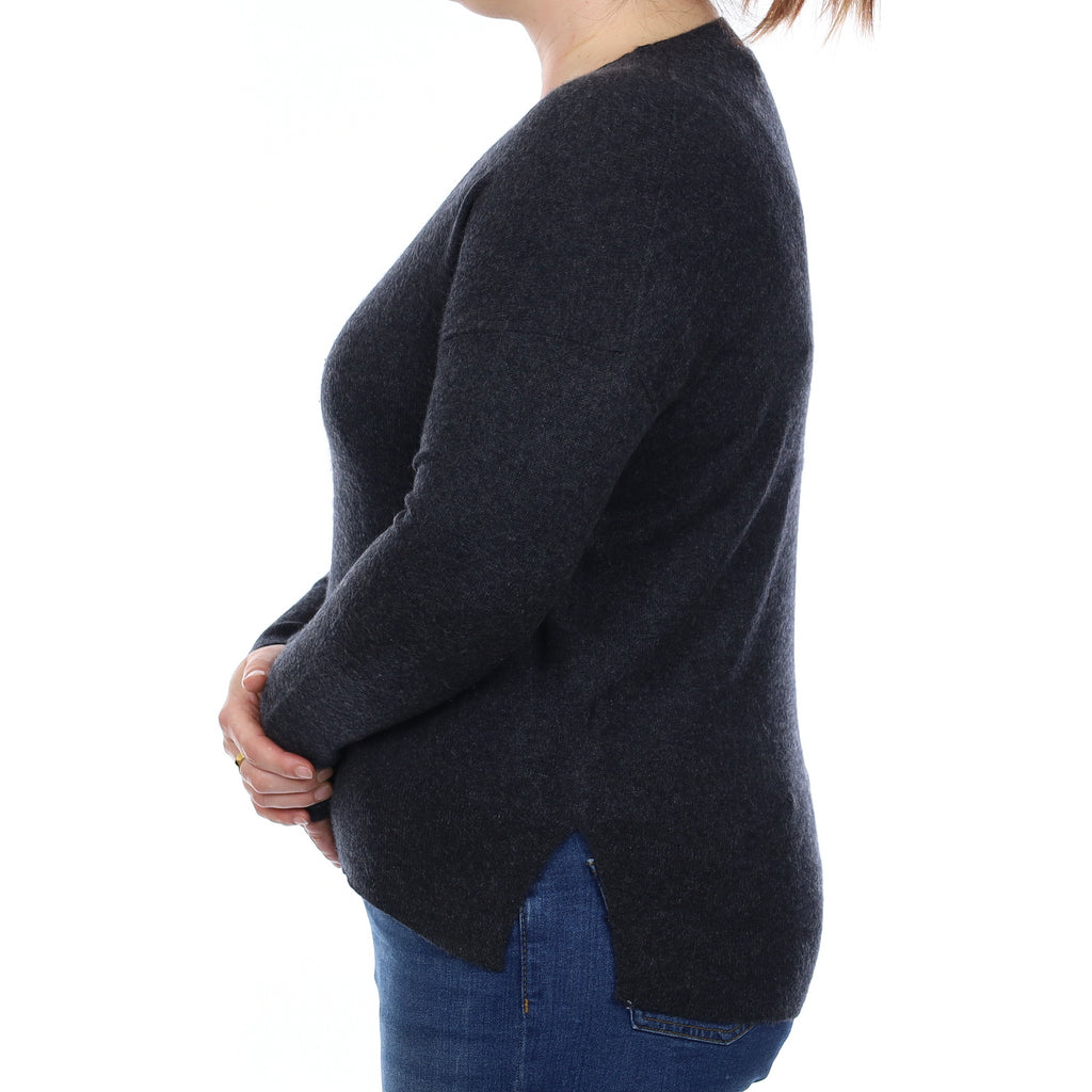 Charcoal Grey Cashmere Crew Neck Jumper Large