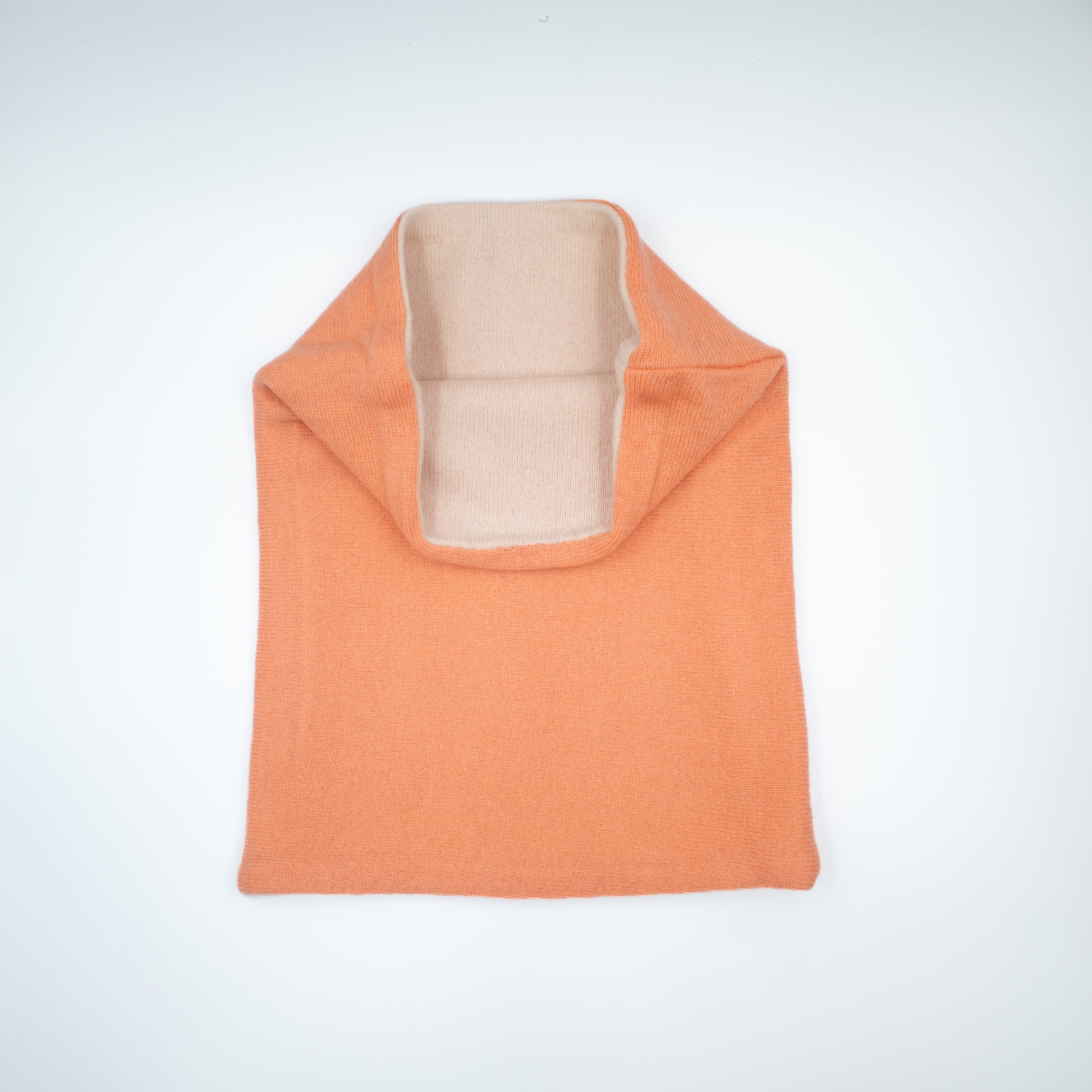 Bright Coral Orange and Oyster Pink Luxury Double Layered Snood