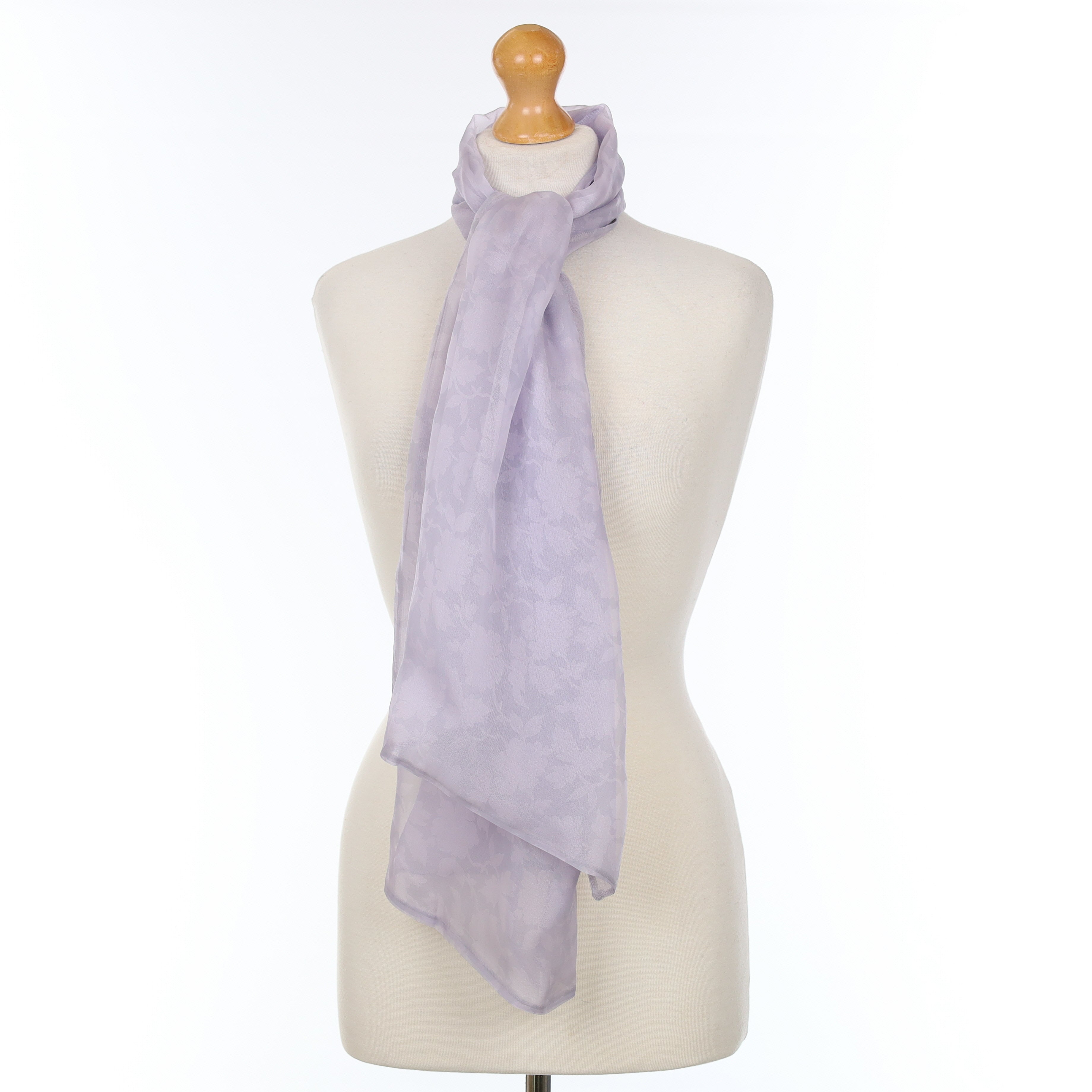 Jaeger Lilac Floral Silk Scarf