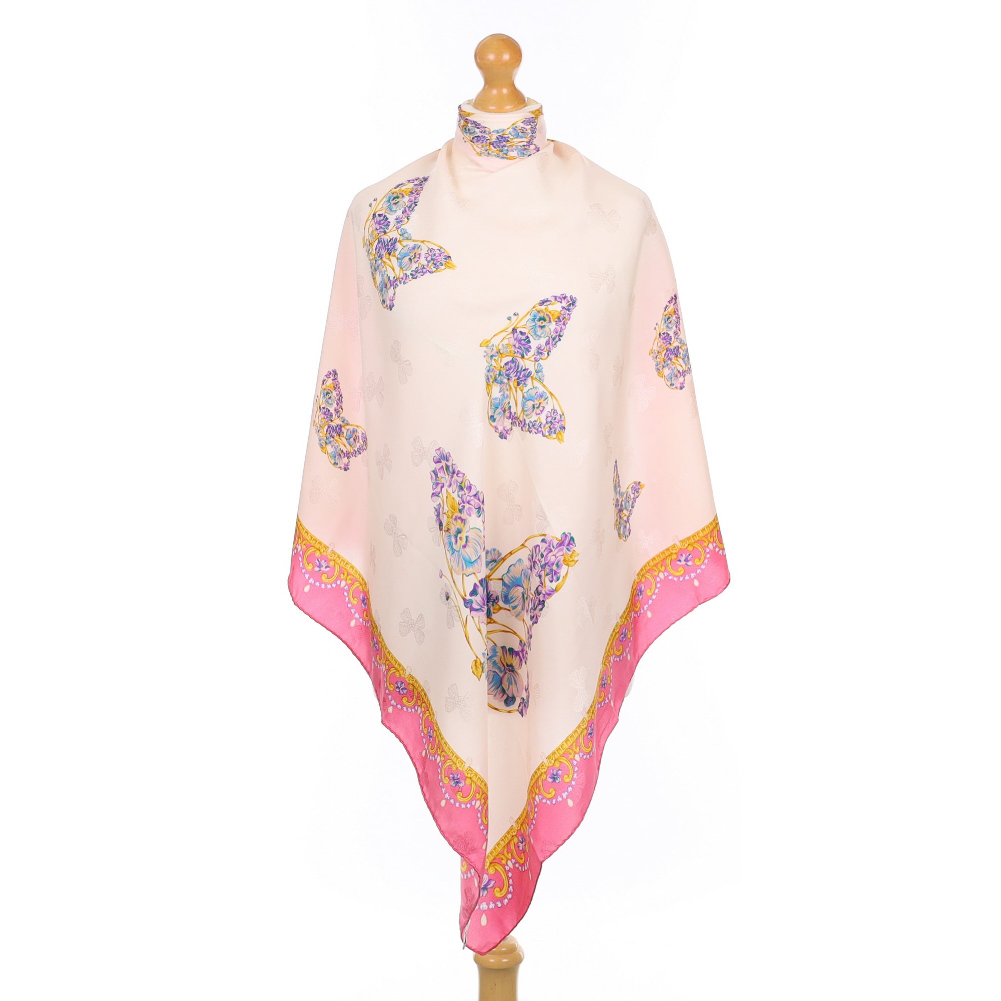 Nina Ricci Butterfly Design Vintage Silk Scarf