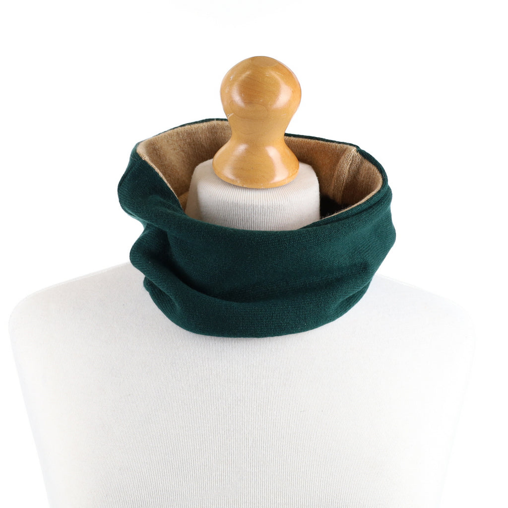 Hunter Green and Camel Neck Warmer