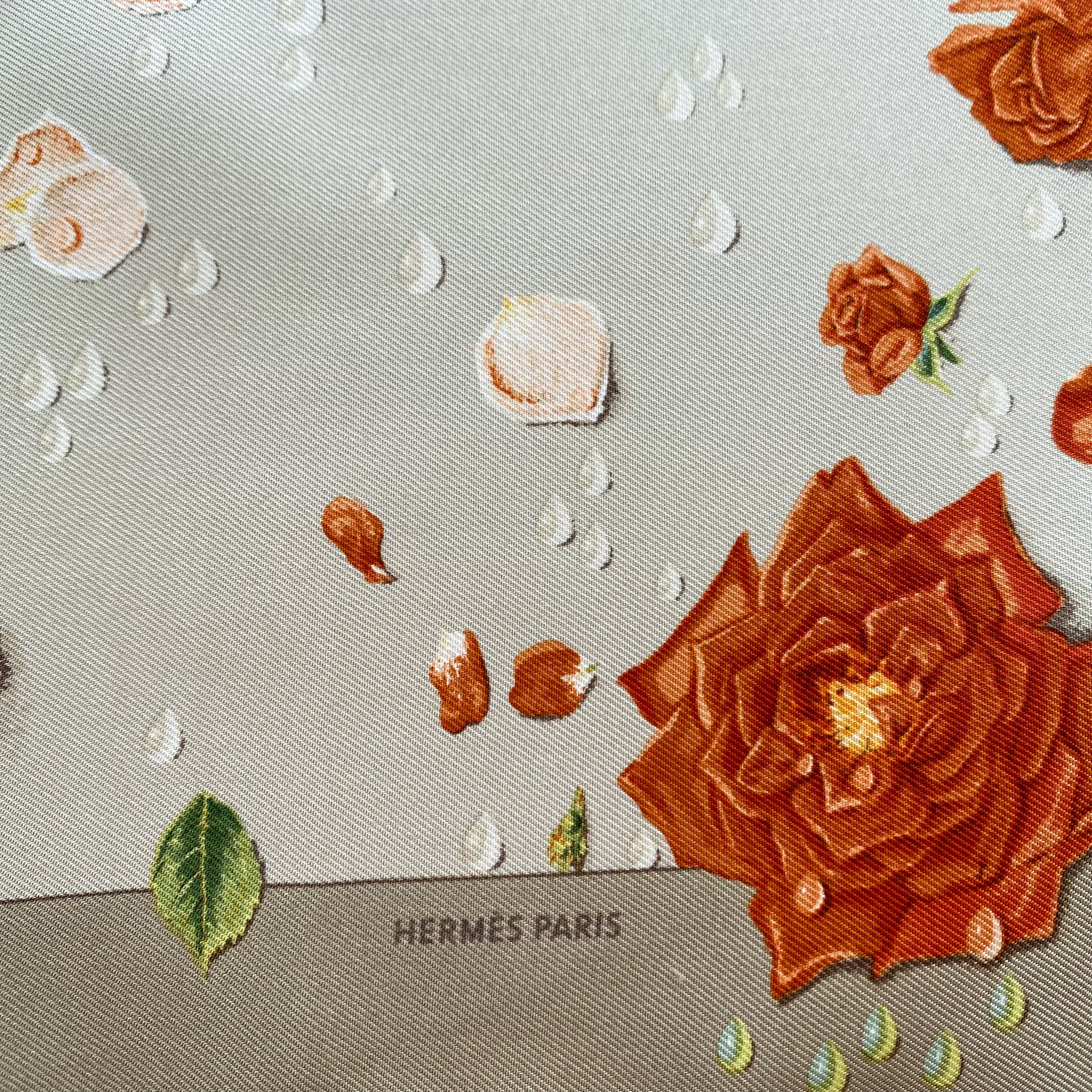 Pristine Hermès Small Floral Silk Scarf