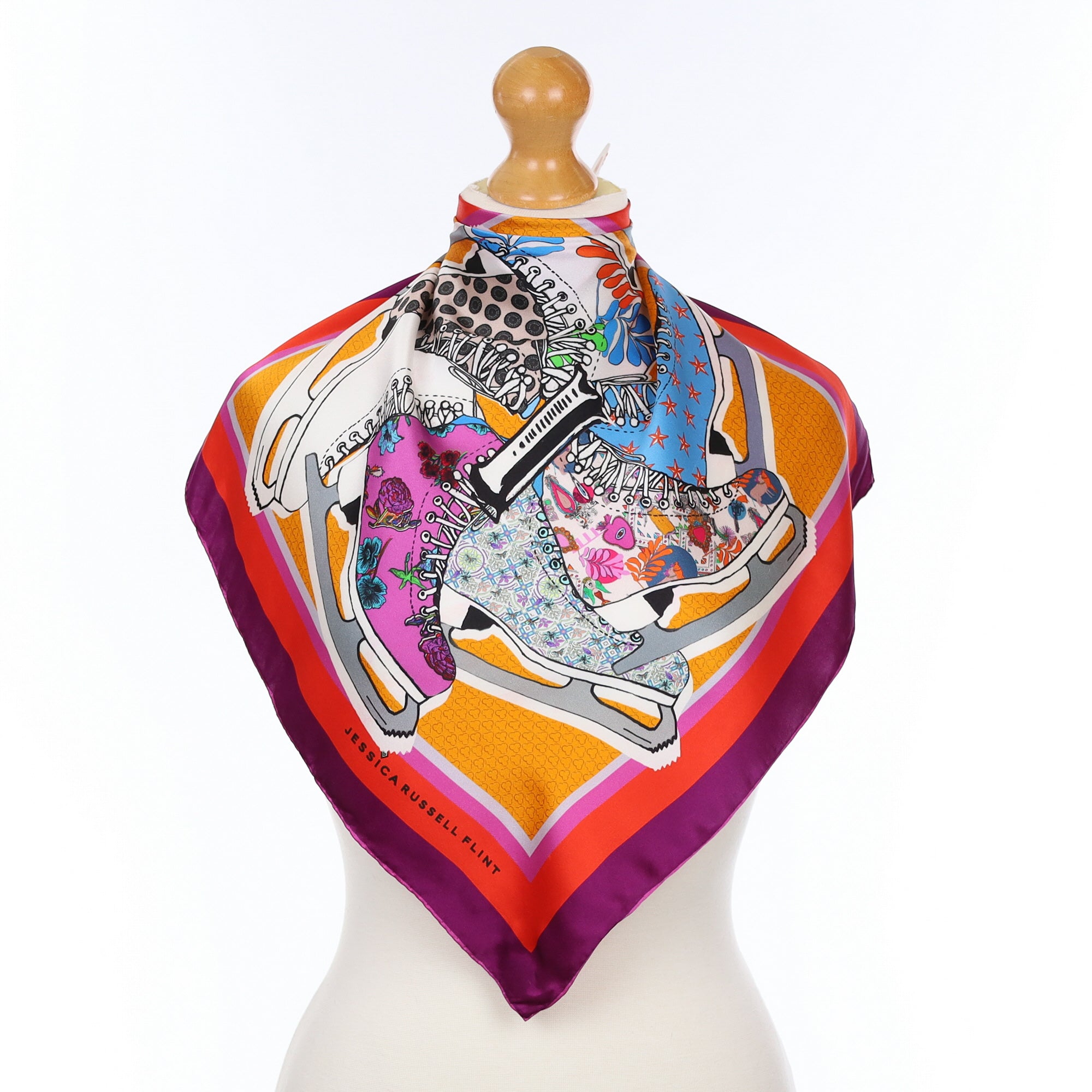 Jessica Russell Flint Ice Skate Silk Scarf