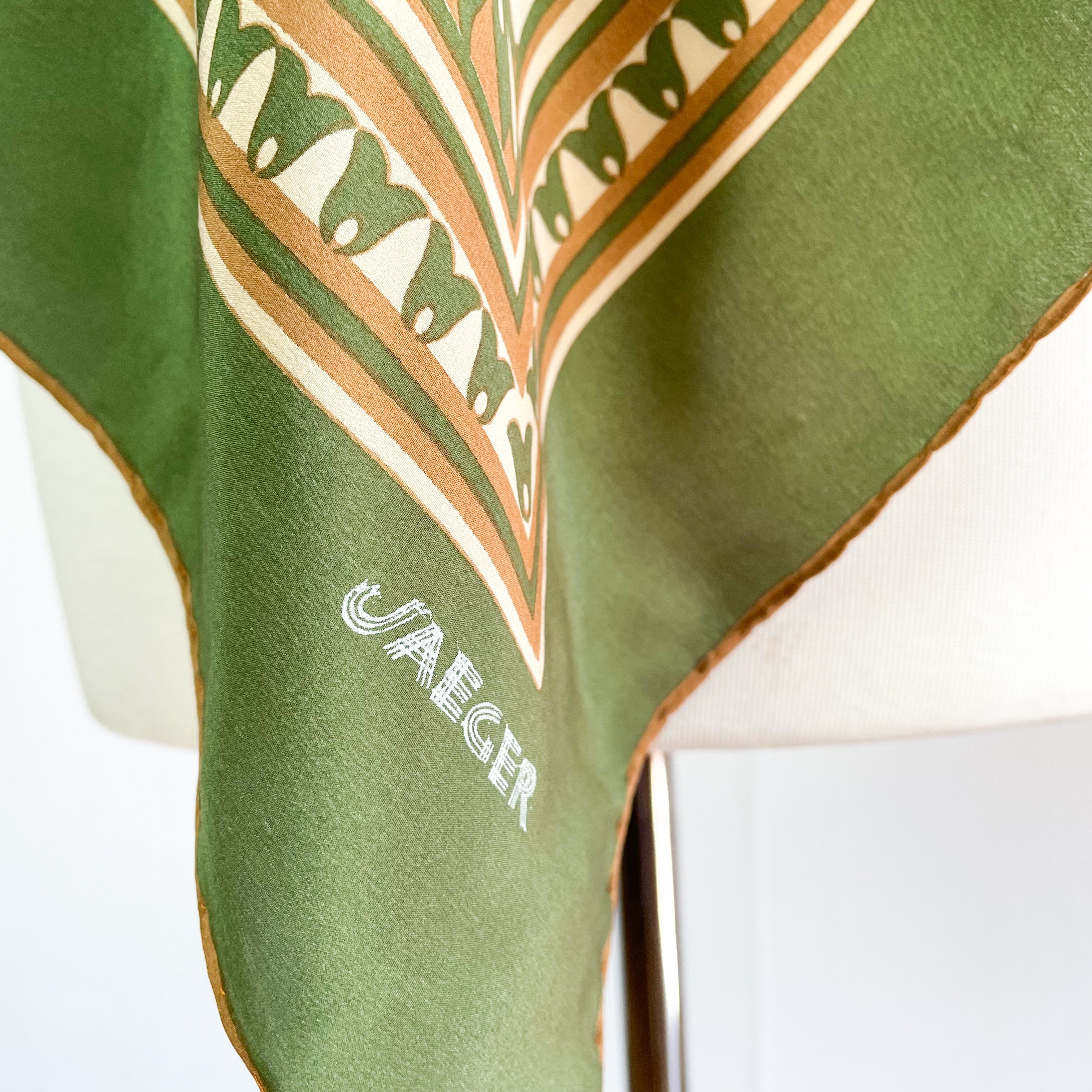 Jaeger Abstract Design Vintage Silk Scarf