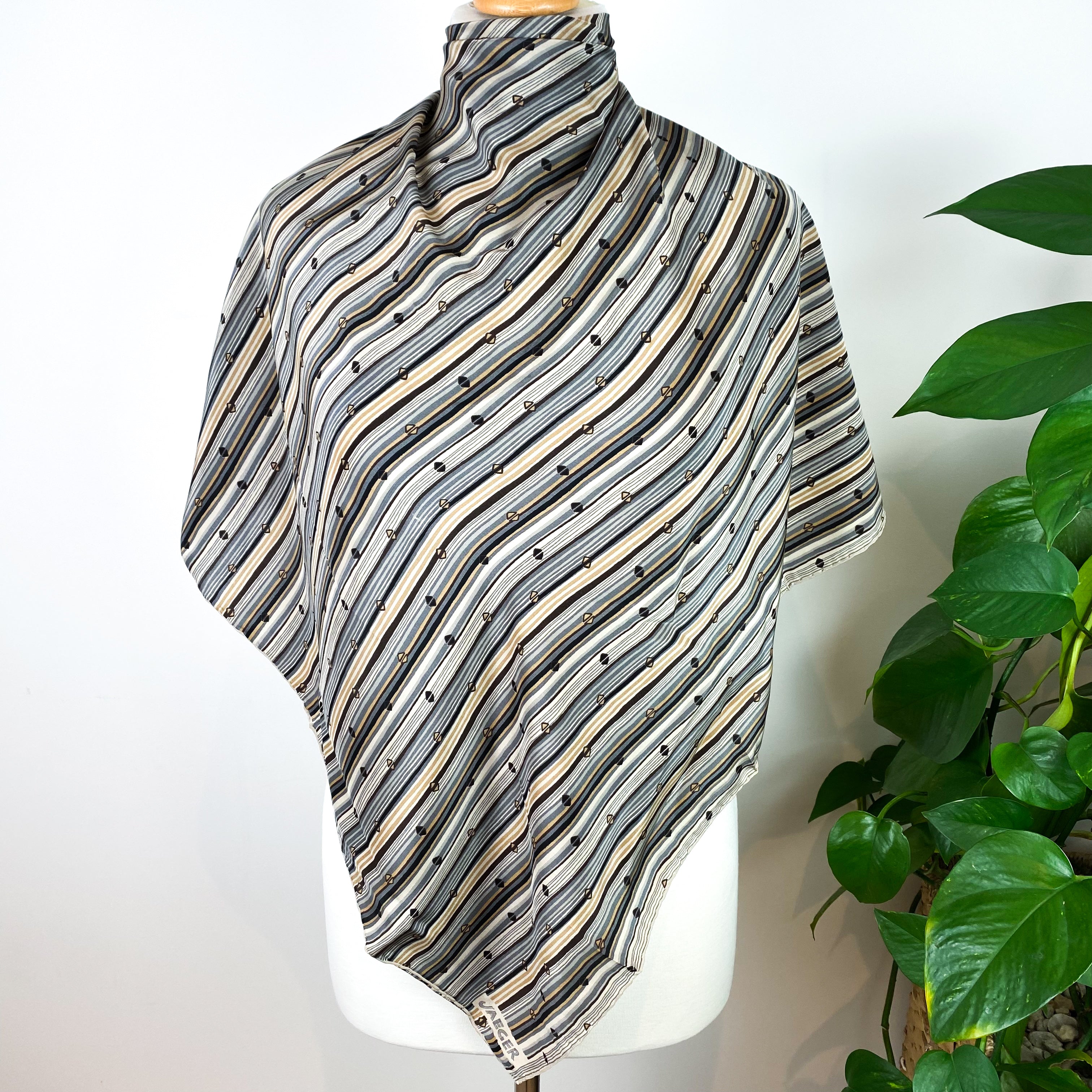 1970s Jaeger Vintage Silk Scarf