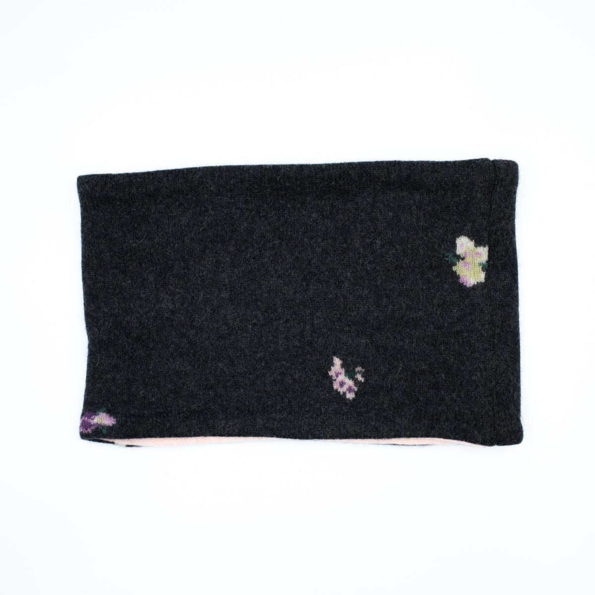 Charcoal Grey and Baby Pink Floral Neck Warmer