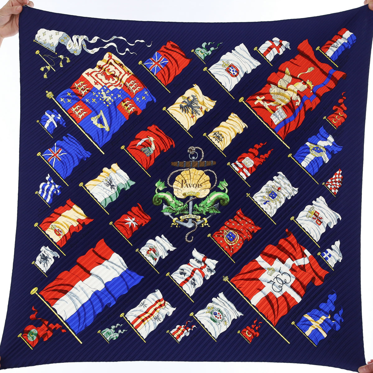 Brand NewHermès Pavois Plisse Silk Scarf