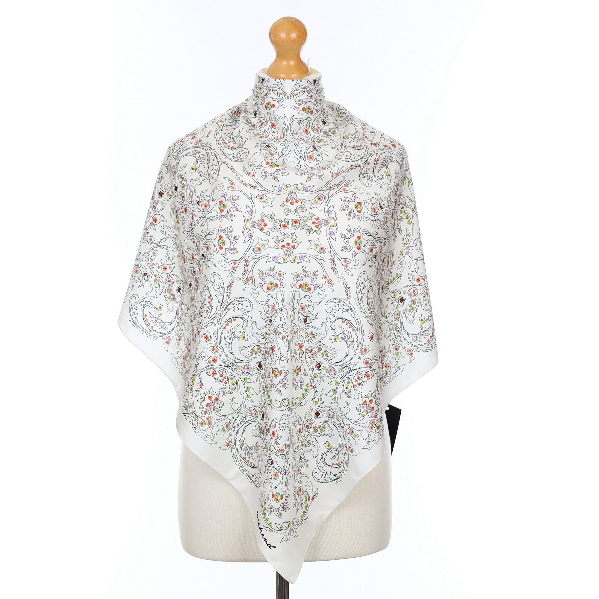 Brand New Max Mara Etched Floral Silk Scarf