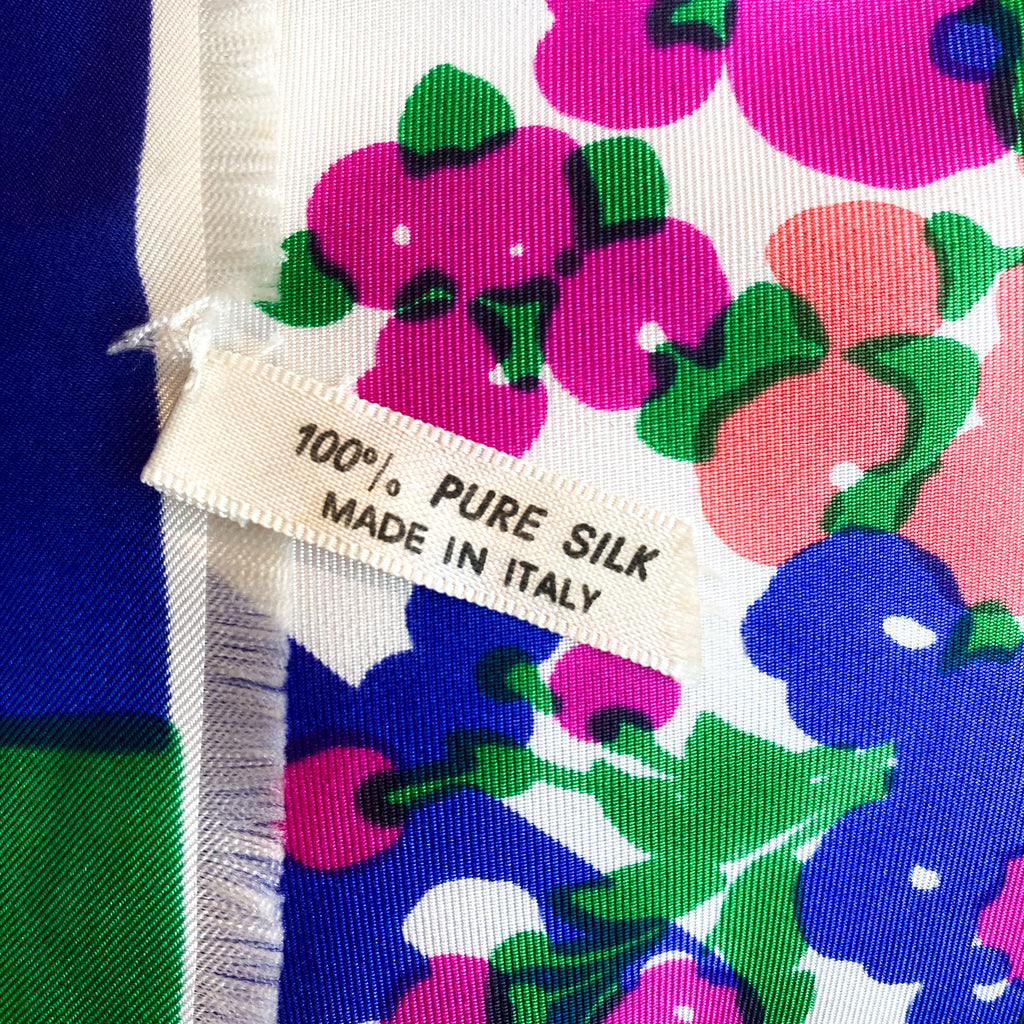 Caruso Italian Floral Vintage Silk Scarf