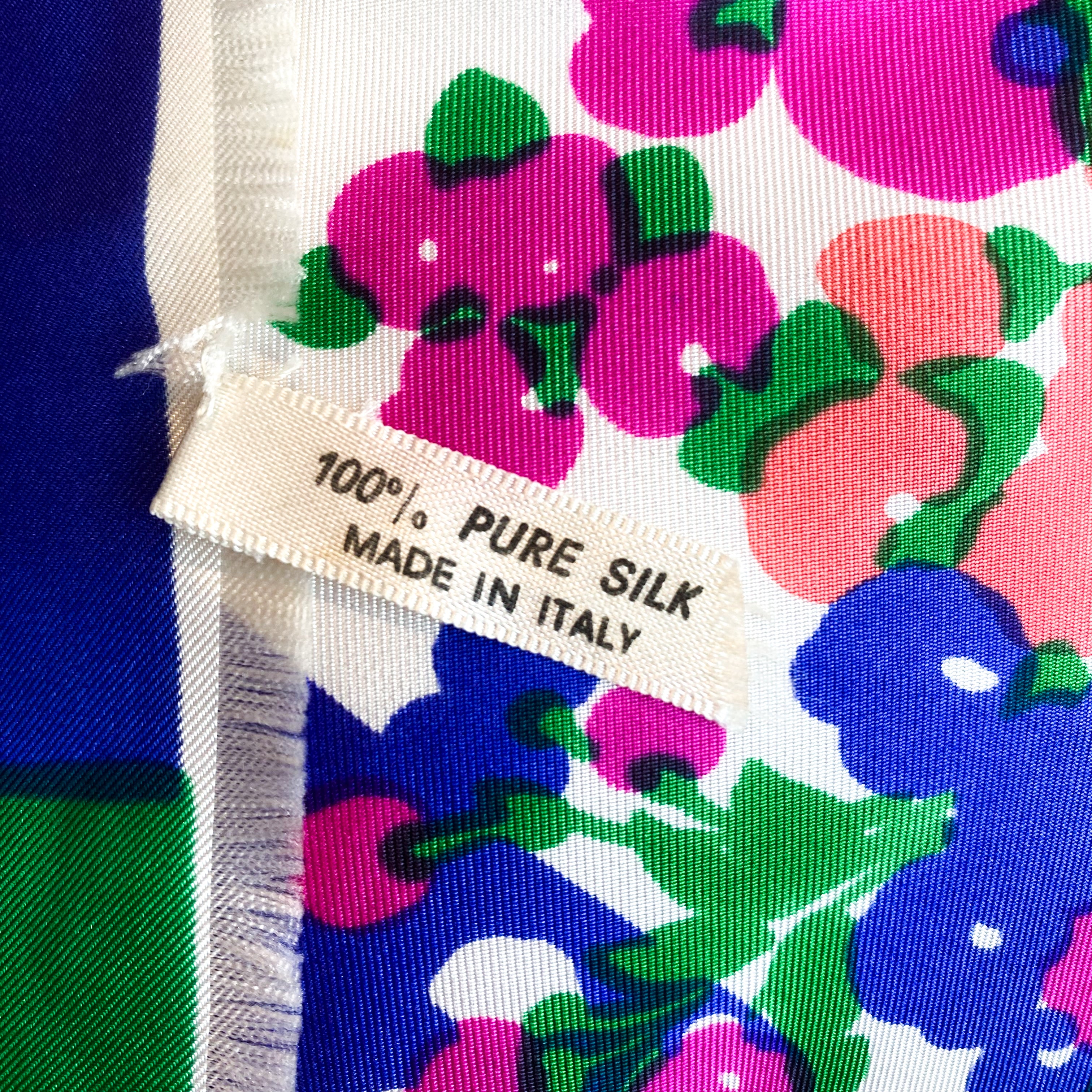 Caruso Italian Floral Vintage Silk Scarf