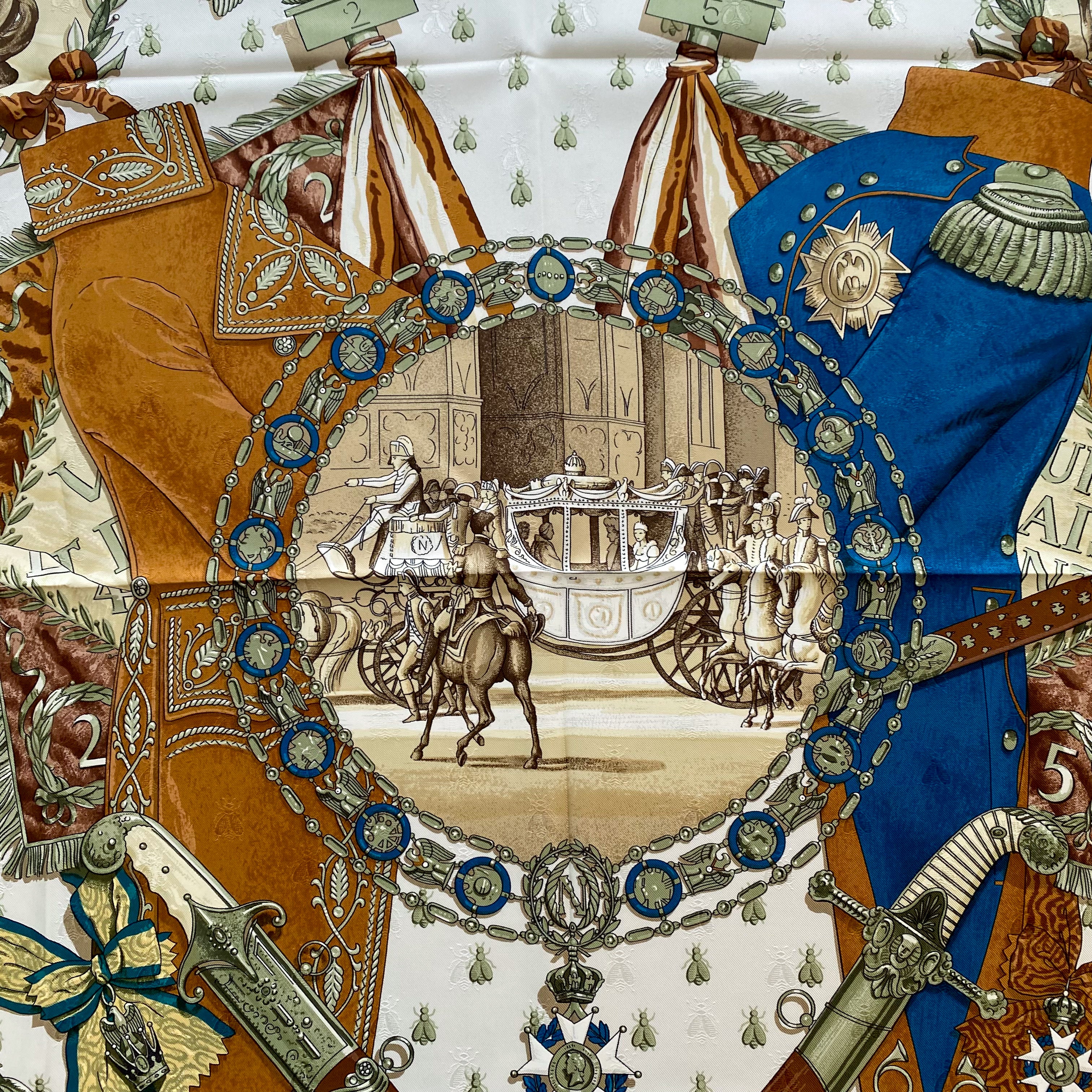 Pristine Boxed Hermès Napoléon Silk Scarf
