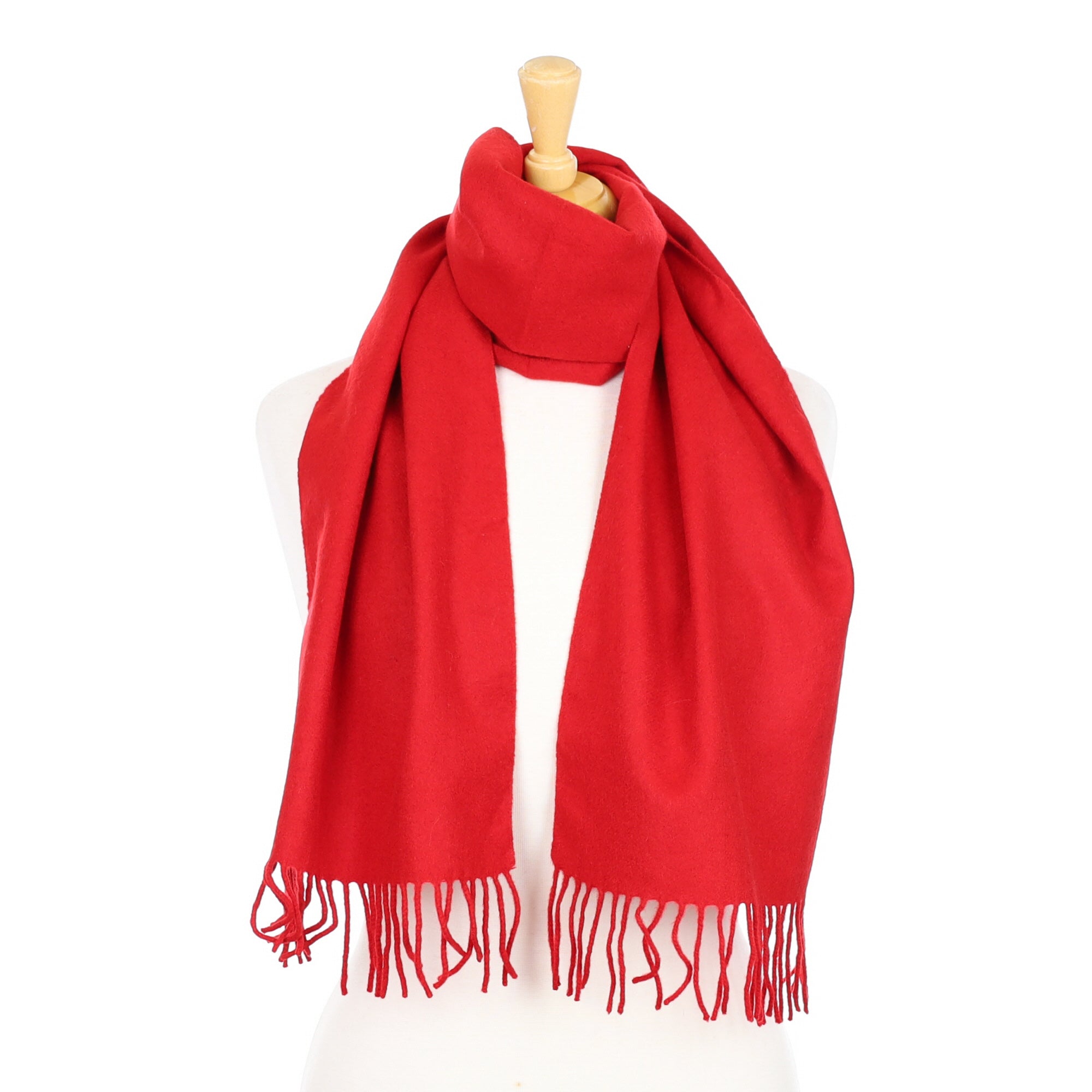 Scarlet Red Cashmere Woven Scarf
