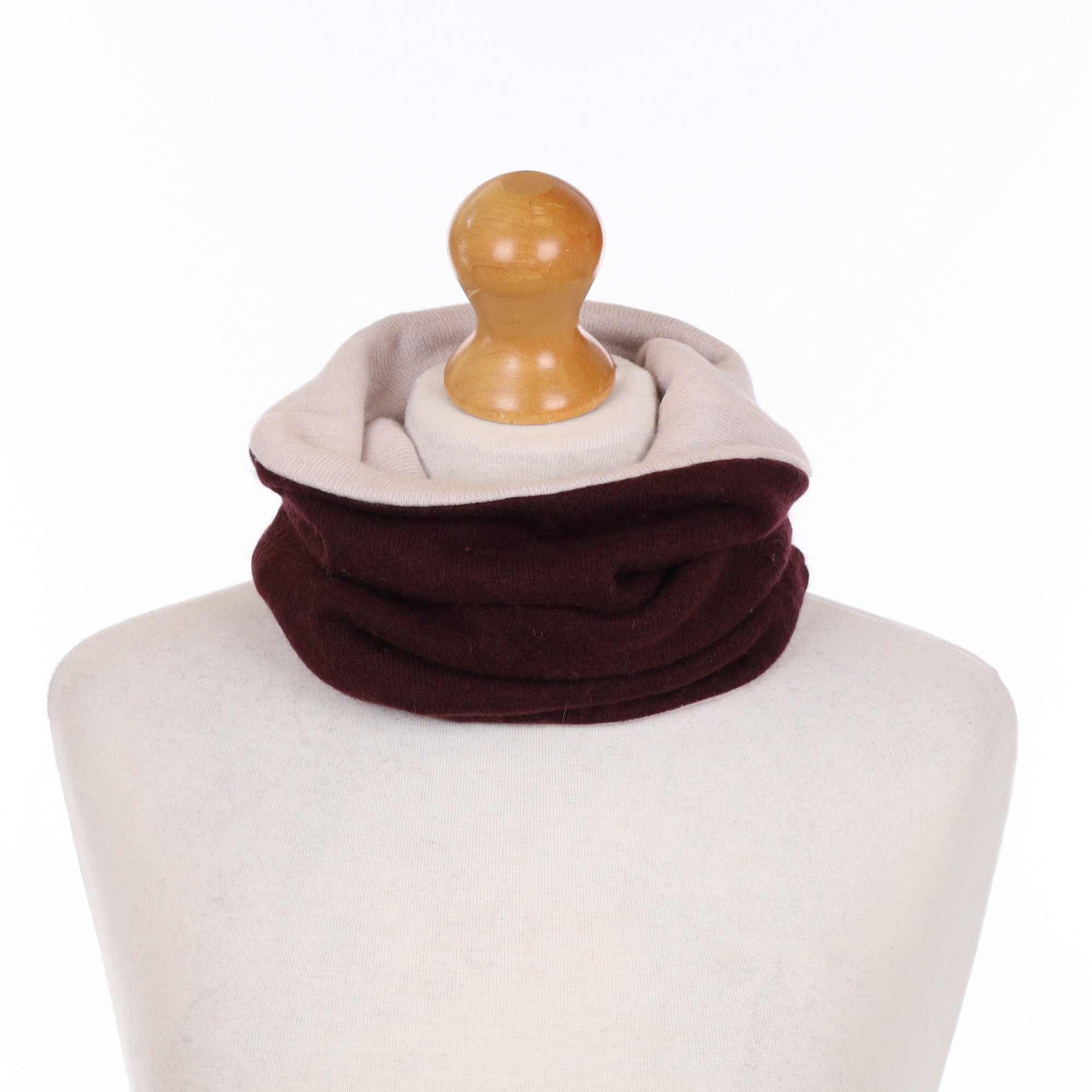 Aubergine and Palest Pink Double Layered Snood