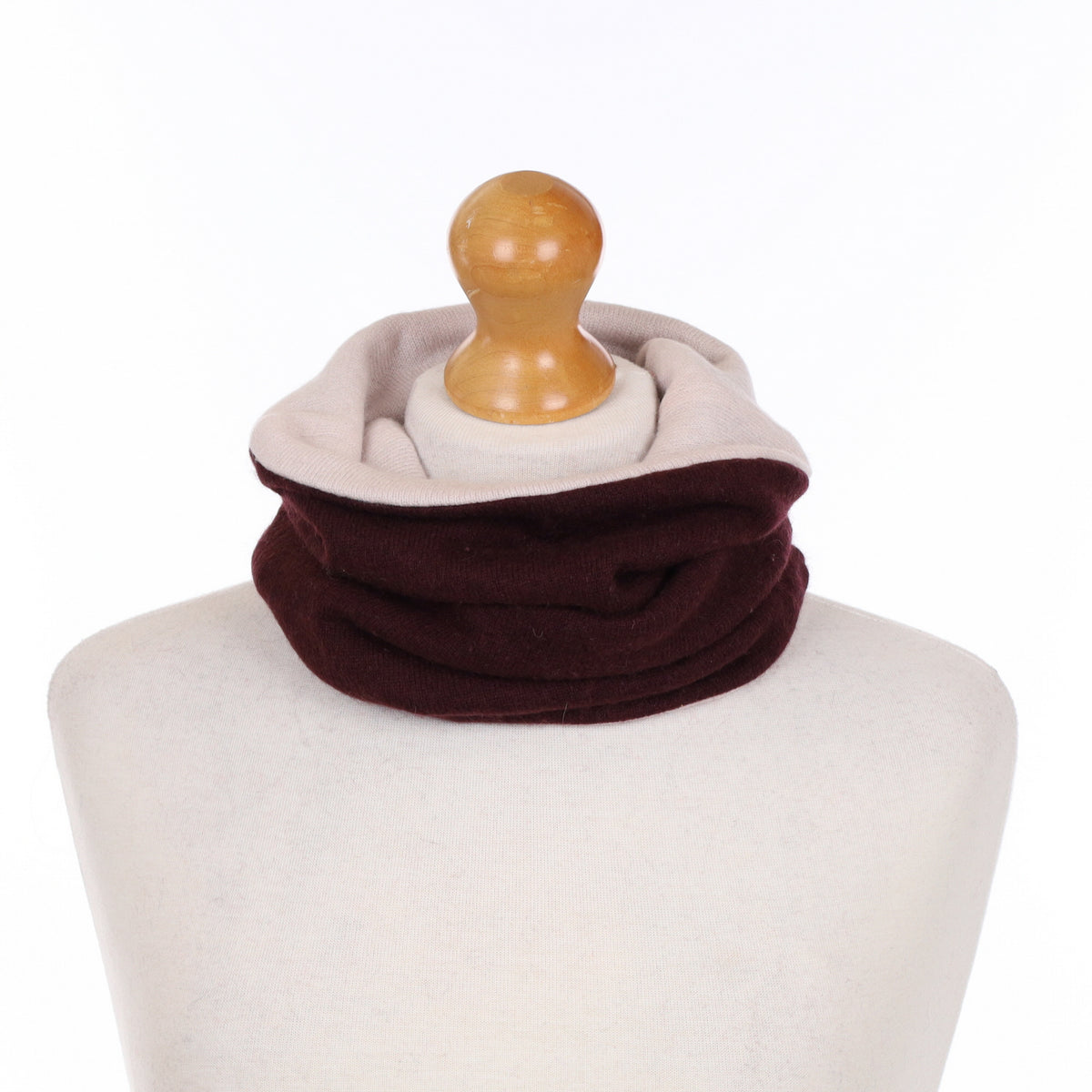Aubergine and Palest Pink Double Layered Snood
