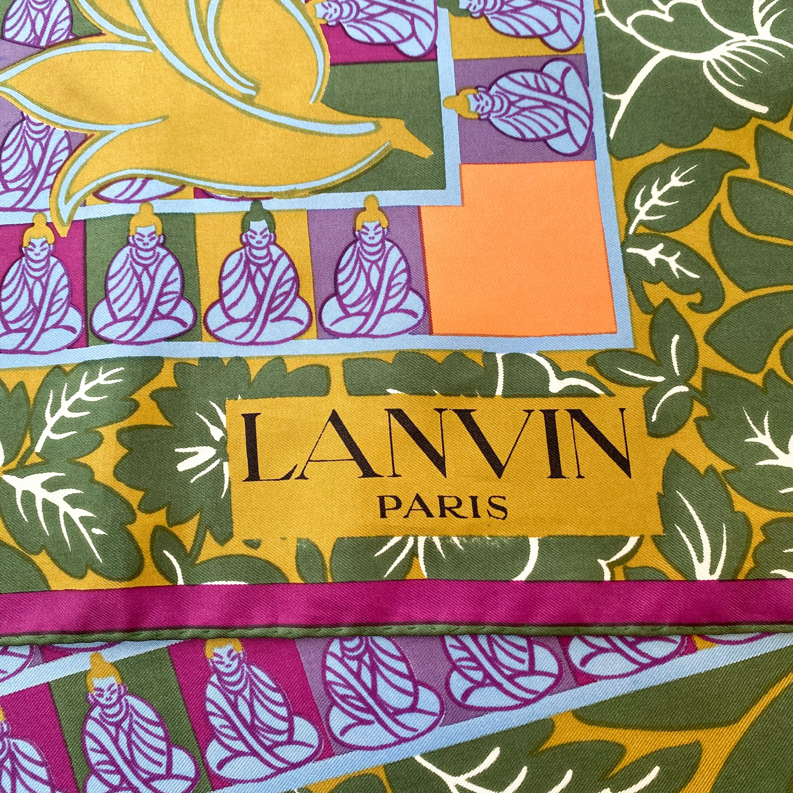 Immaculate Buddha Print Lanvin Designer Silk Scarf