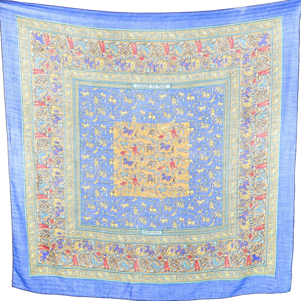 Hermès Chasse en Inde Cashmere and Silk Shawl
