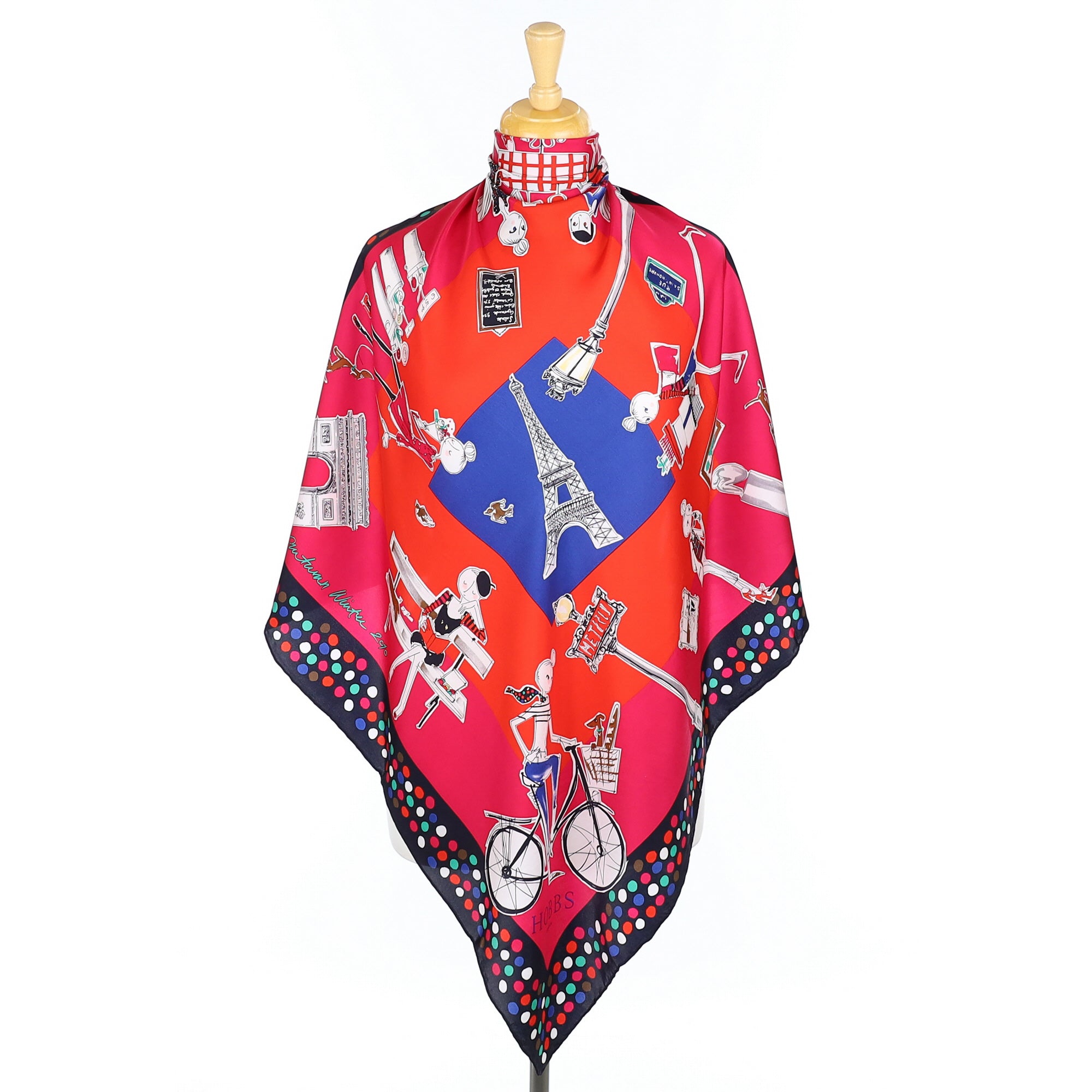 Immaculate Hobbs Paris Themed Silk Scarf