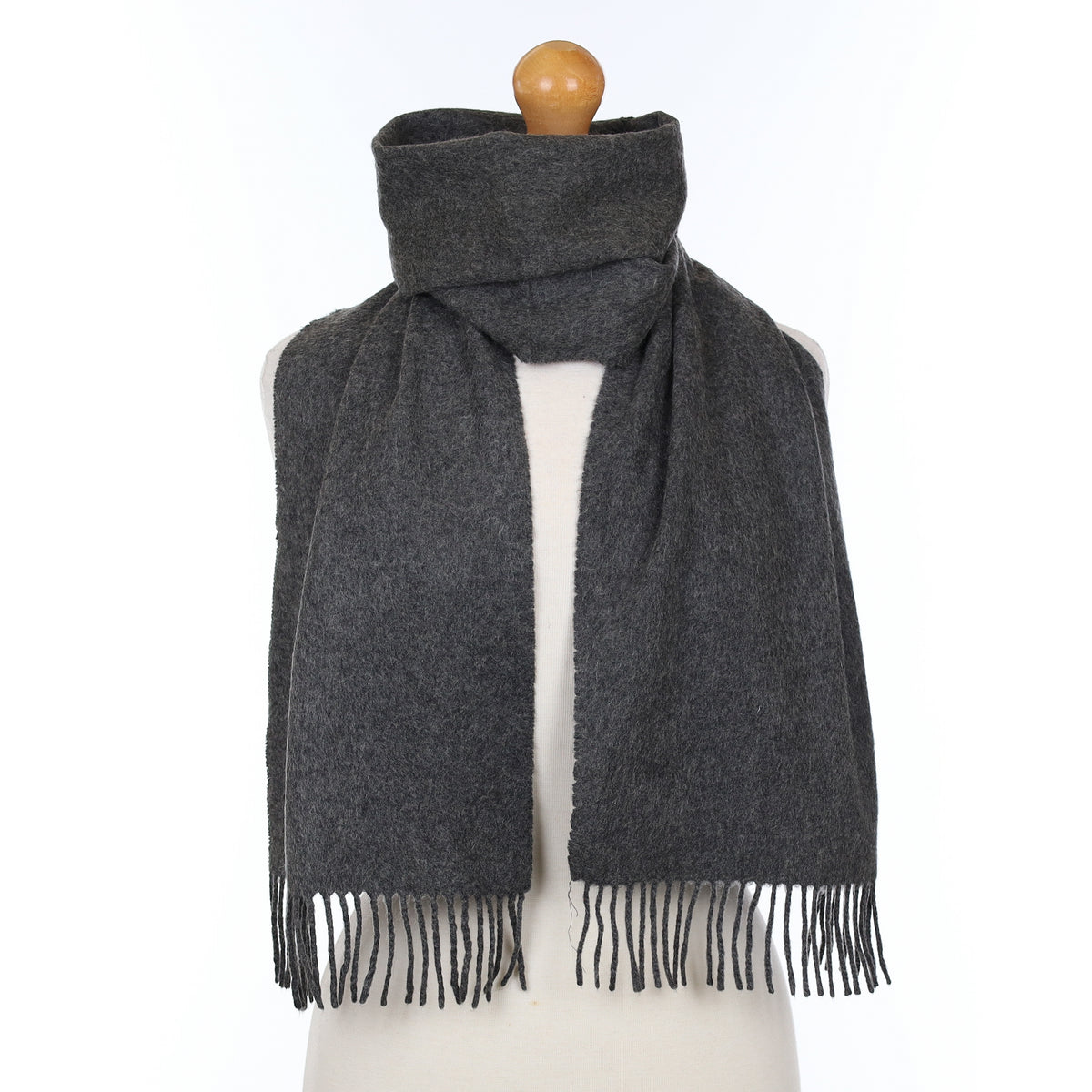 Charcoal Grey Cashmere Woven Scarf