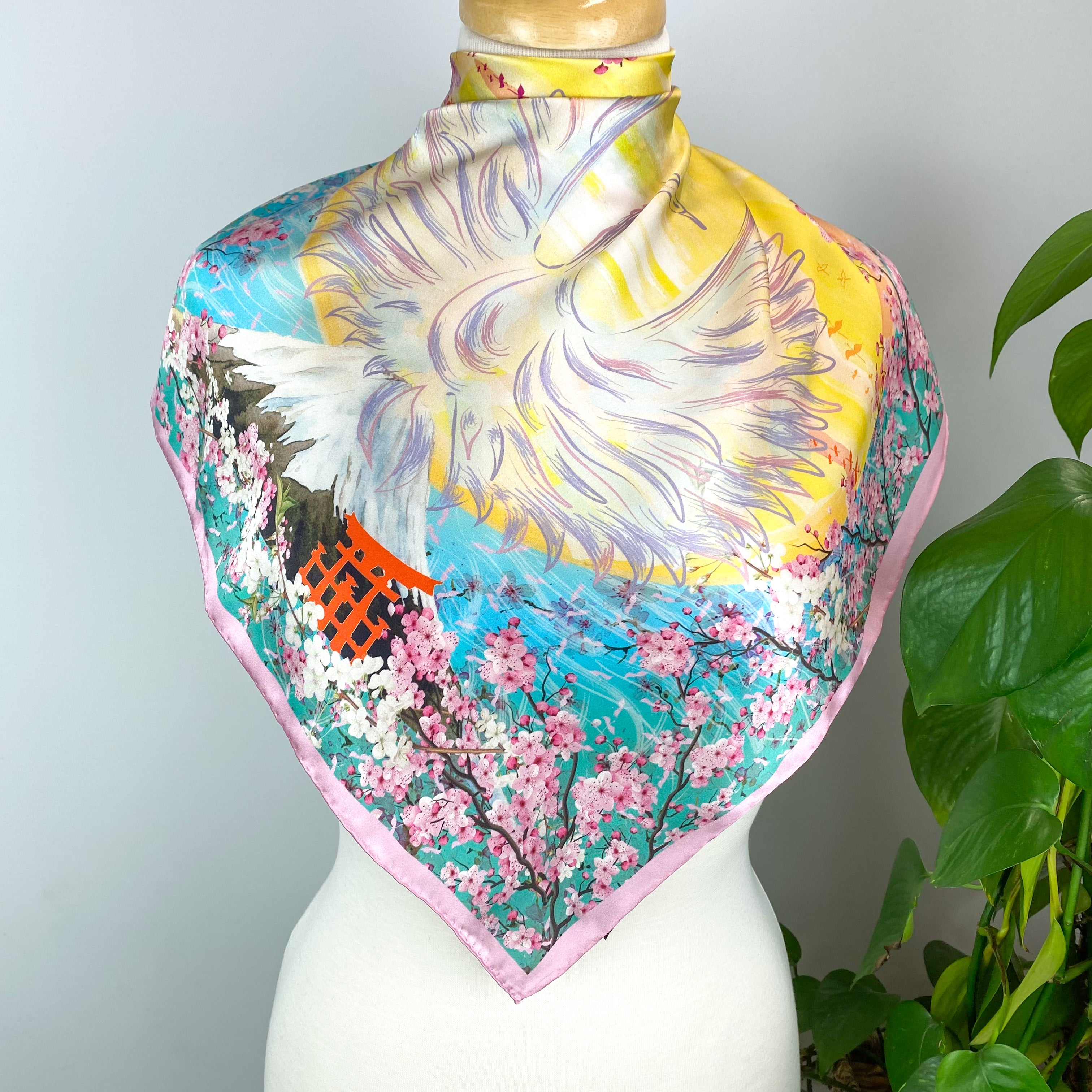 Modern Japanese Design Silk Scarf