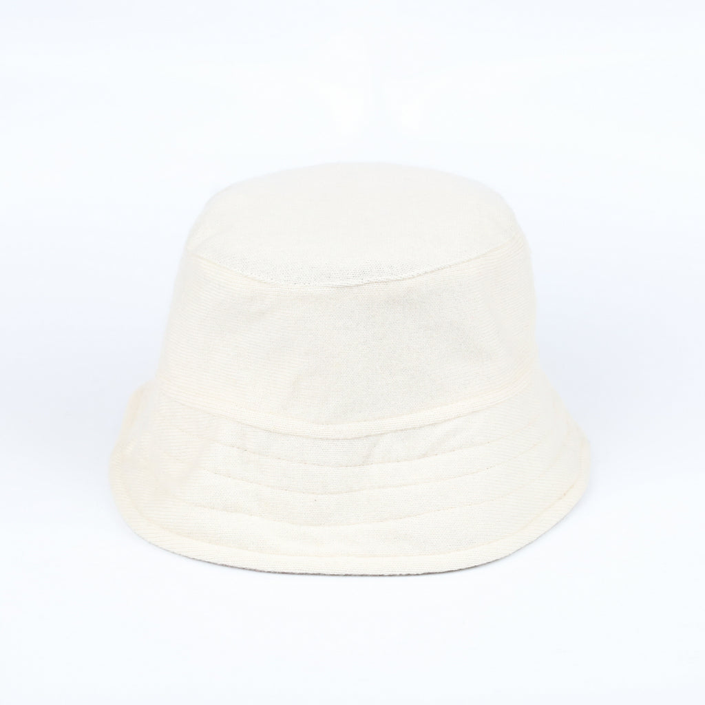 Mink Brown and Ivory Reversible Cashmere Bucket Hat Medium