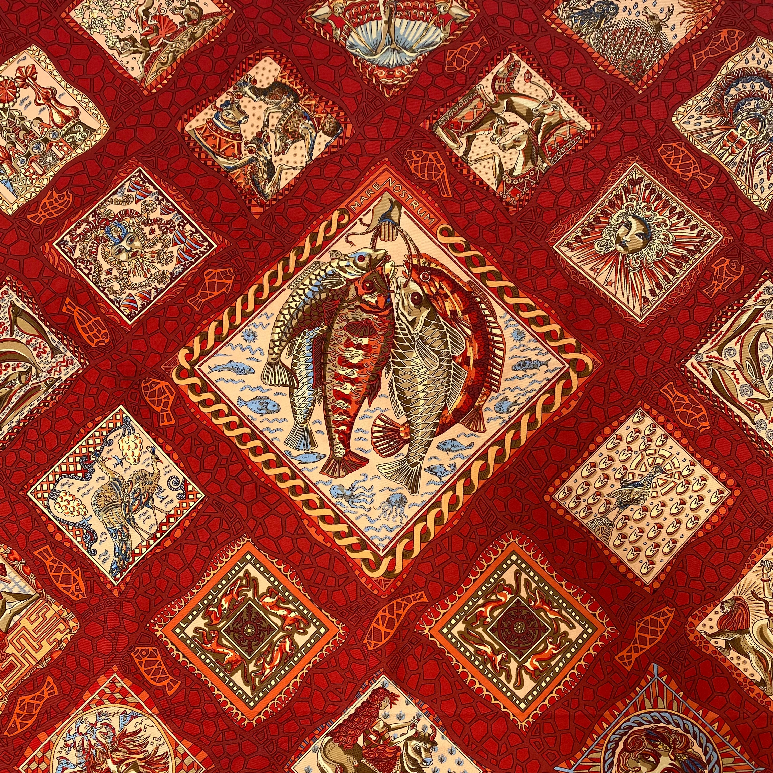 Boxed Hermes Mare Nostrum Designer Silk Scarf