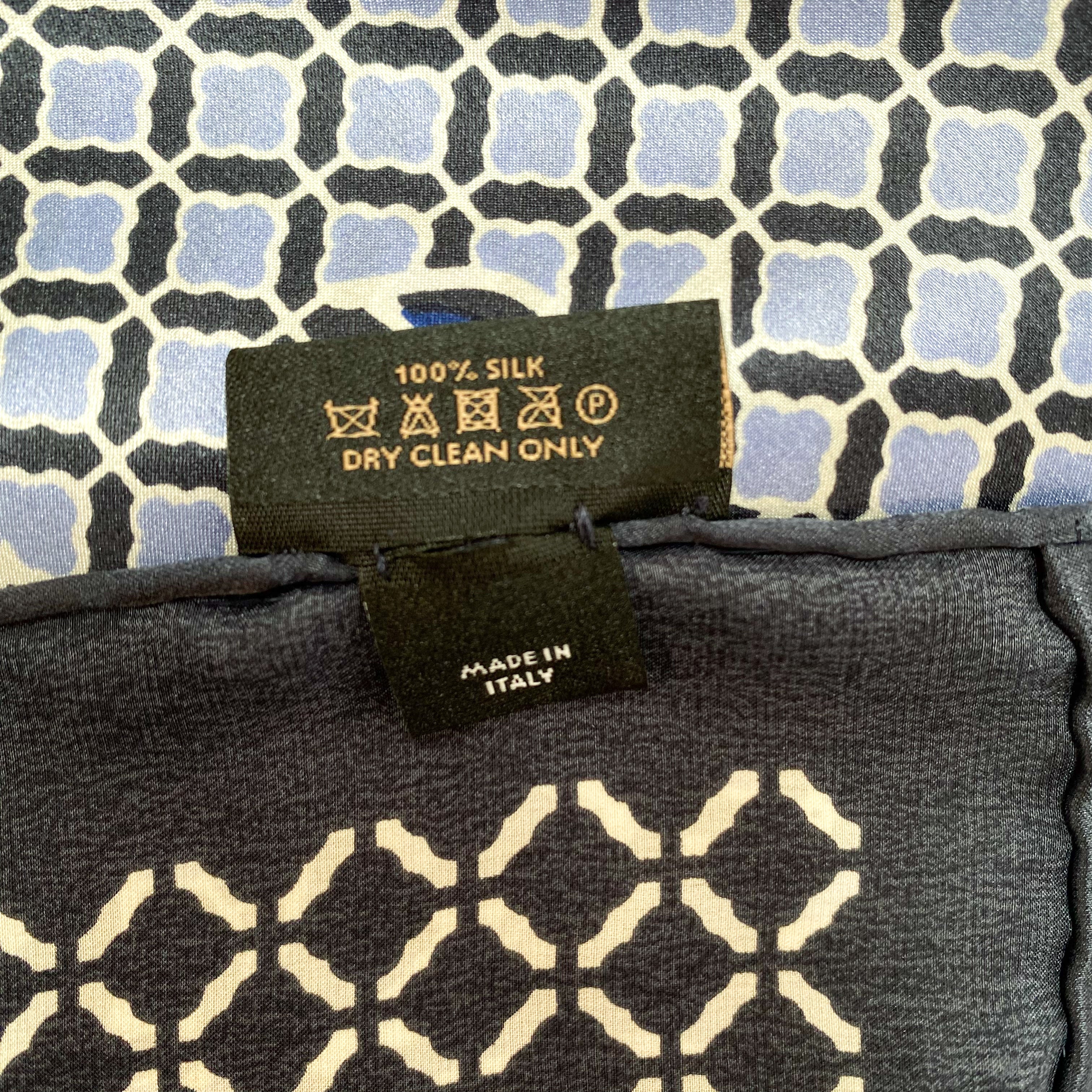 Immaculate Blue Pattern Jaeger Silk Scarf