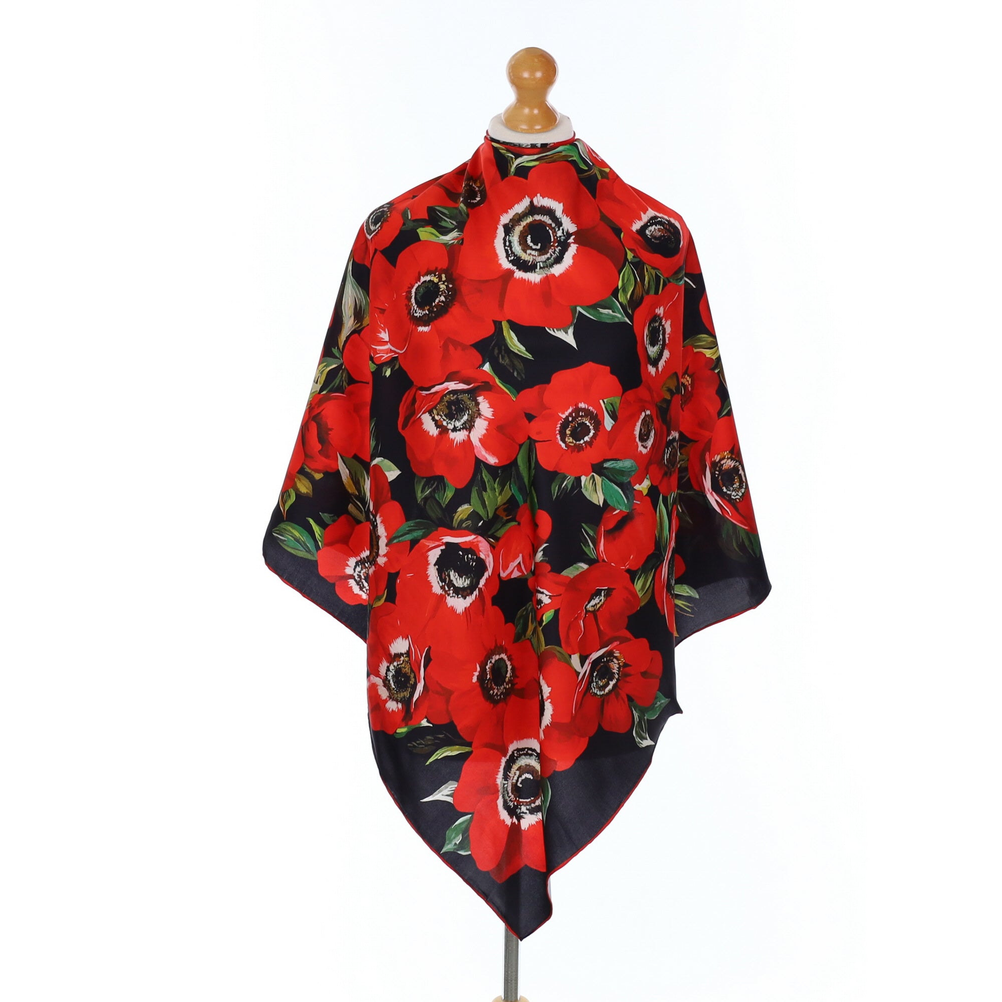 Immaculate Poppy Silk Scarf