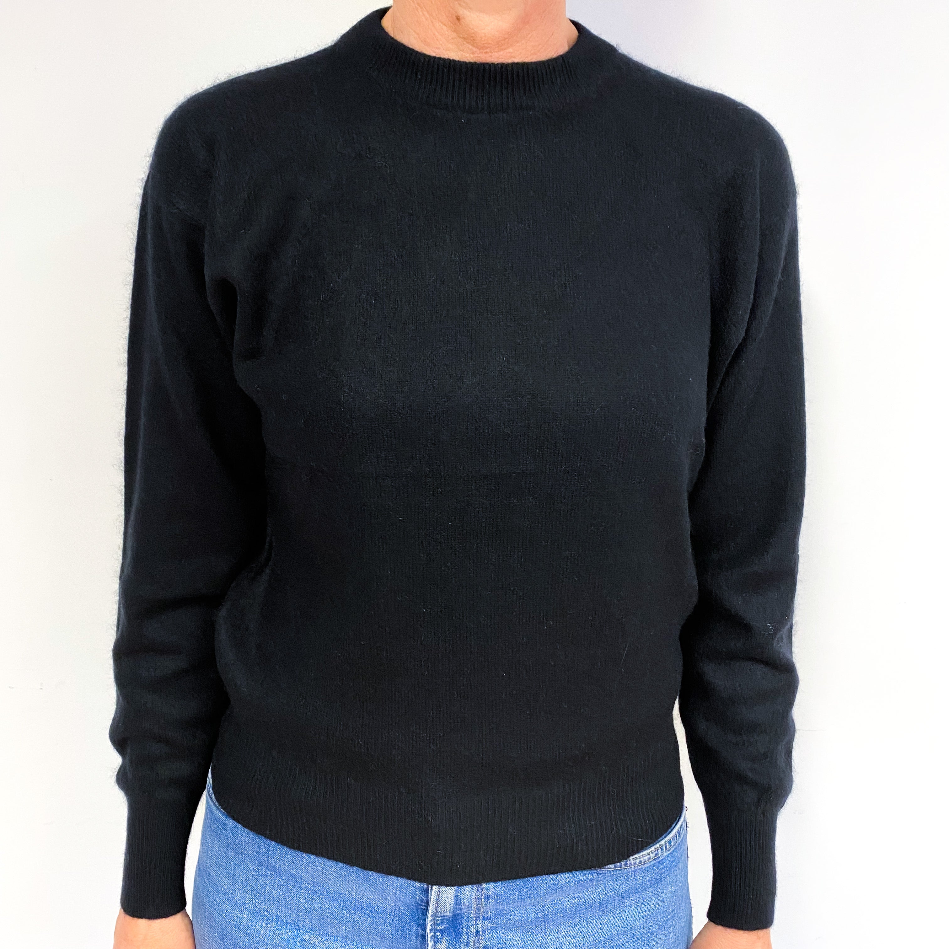 Black Cashmere Crew Neck Jumper Medium