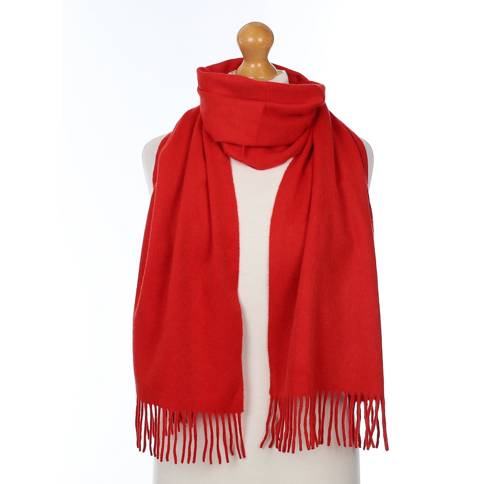 Scarlet Red Cashmere Woven Scarf