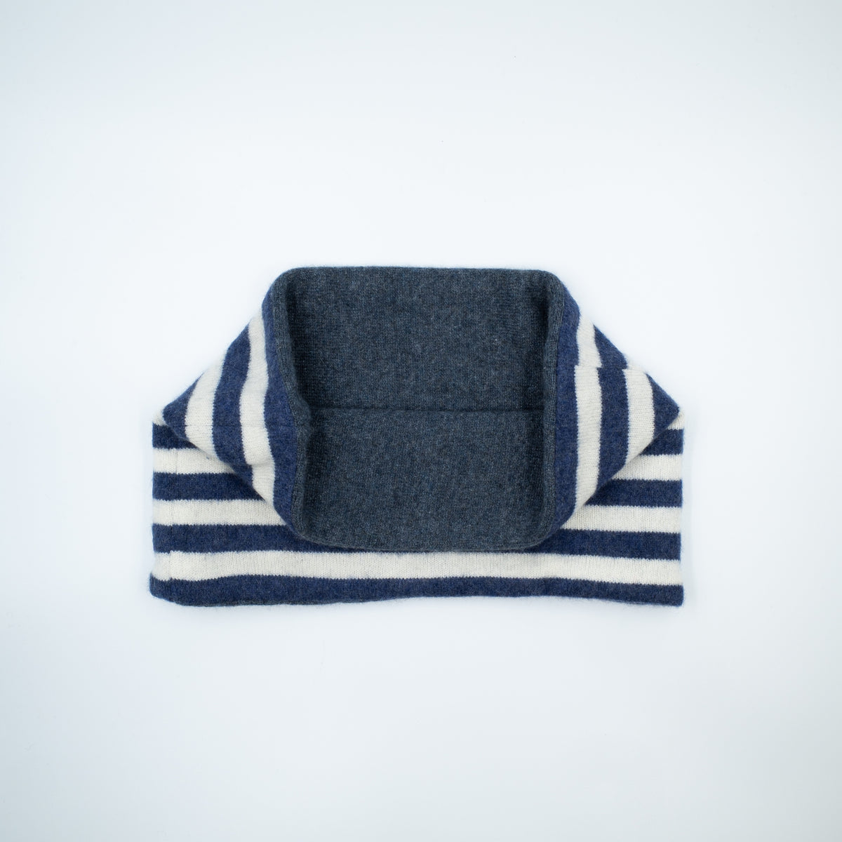 Denim Blue and Ivory Stripe Neck Warmer