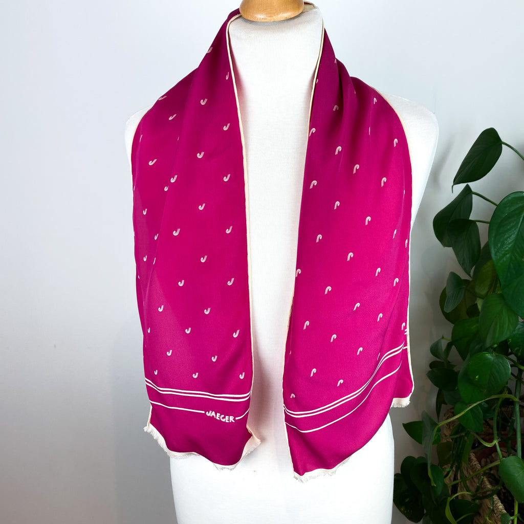 1970s Jaeger Vintage Silk Scarf