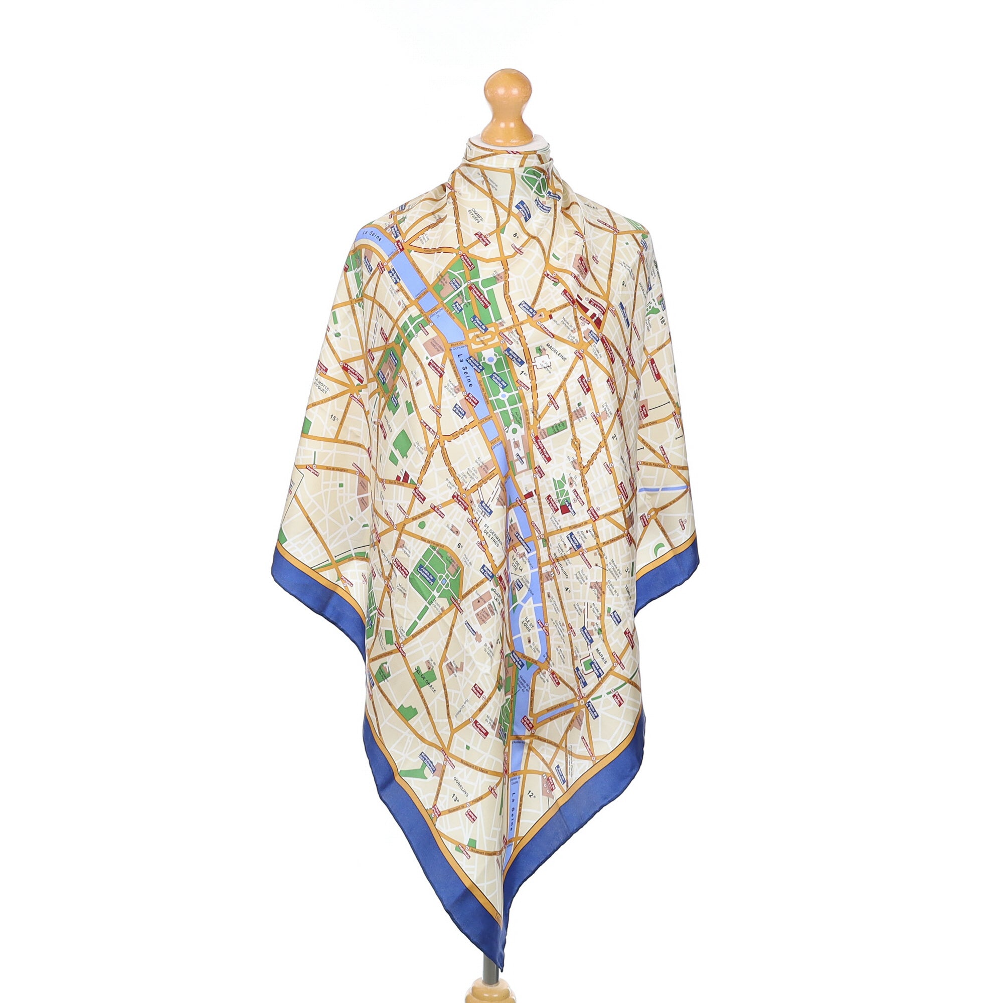 Brand New Paris Map Silk Scarf
