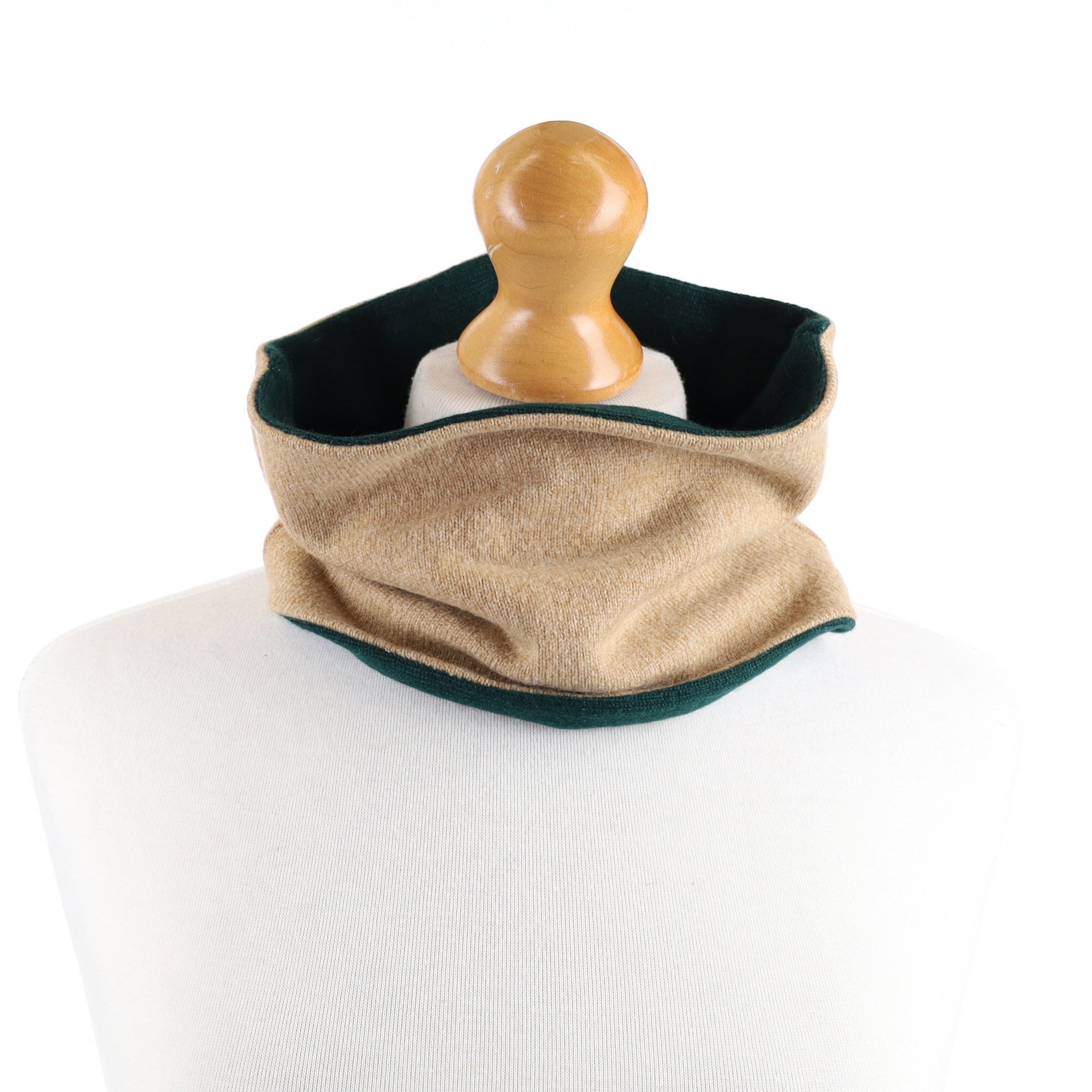Hunter Green and Camel Neck Warmer