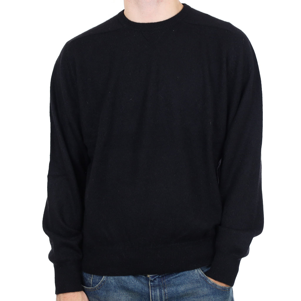 Men’s Black Cashmere Crew Neck Jumper Large