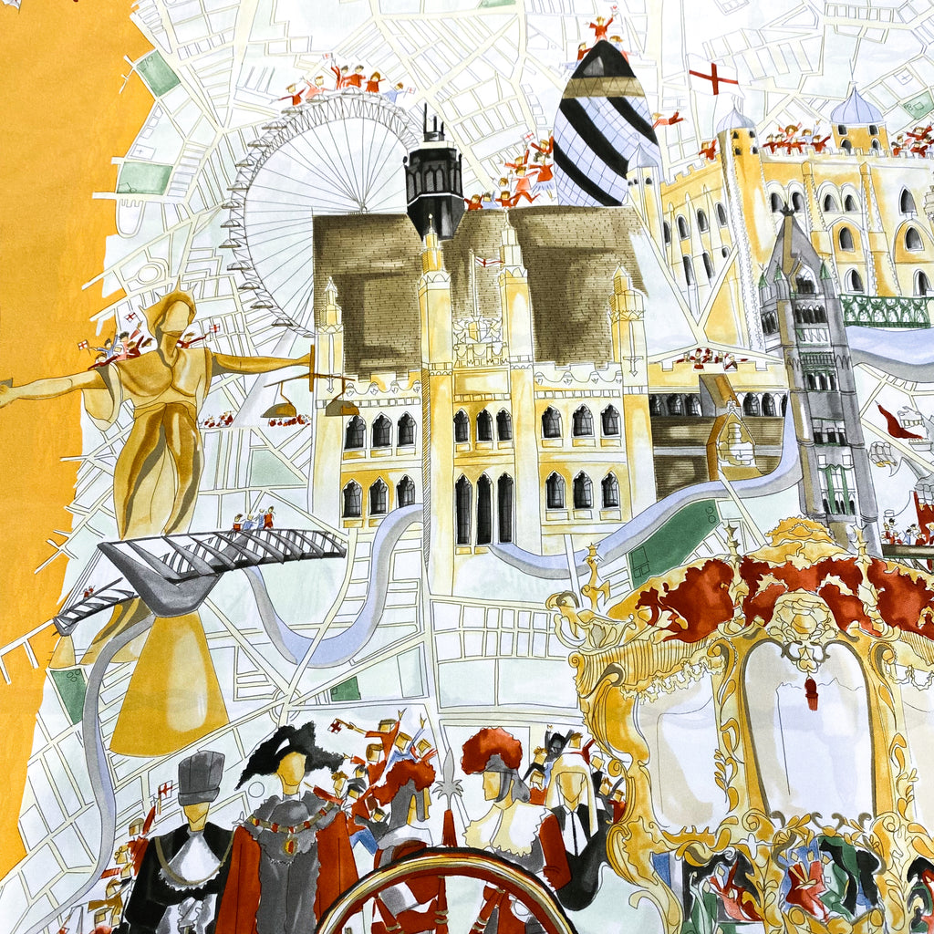 Brand New City of London Designer Silk Scarf