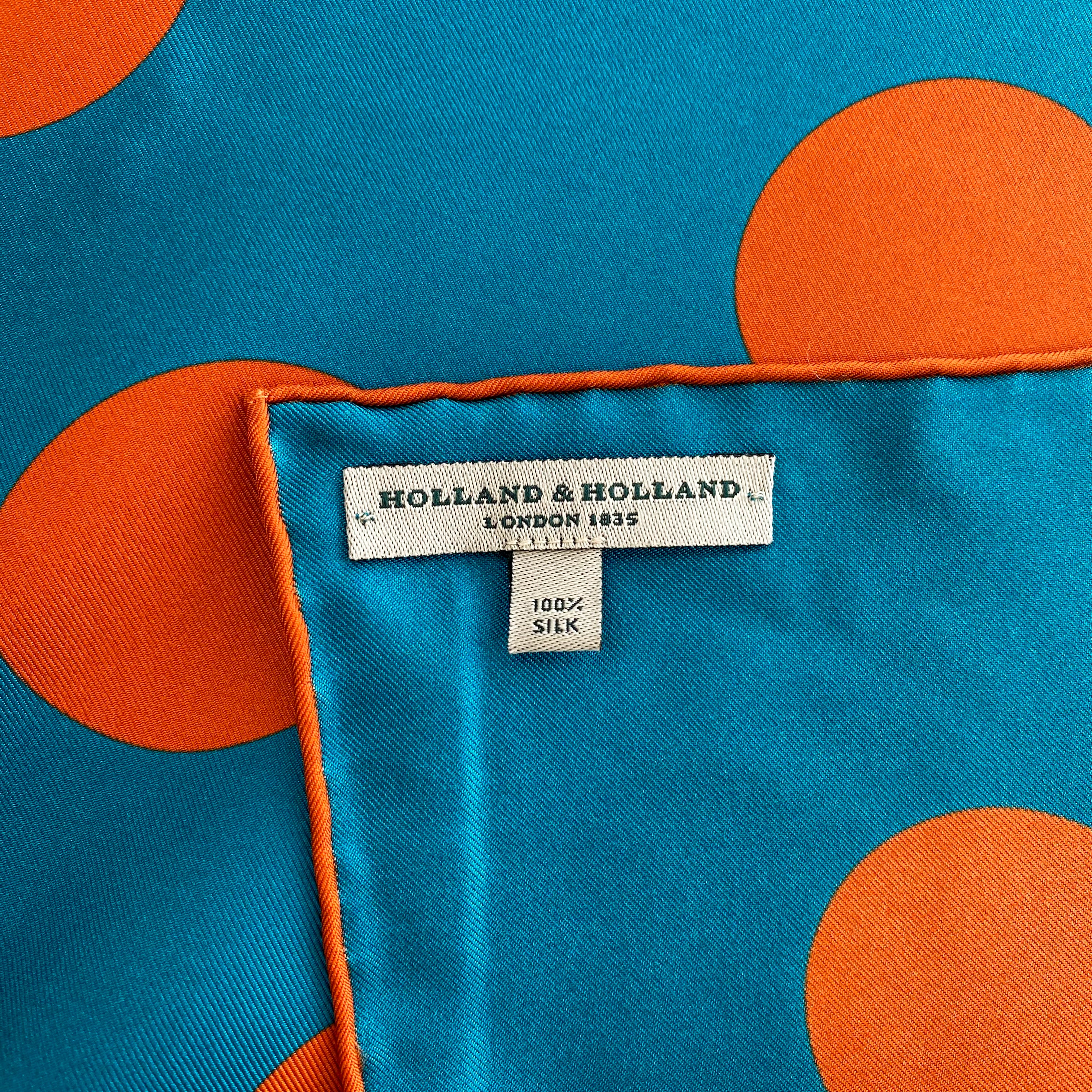 Brand New Holland & Holland Spotty Silk Scarf